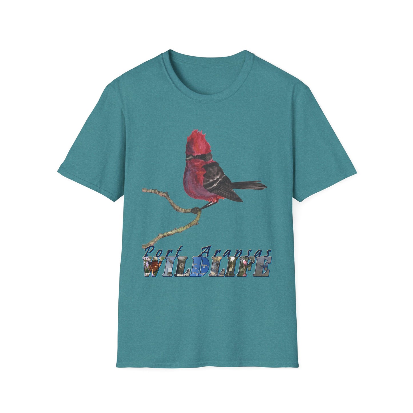 Vermilion Flycatcher Art T-Shirt Design Port Aransas Wildlife