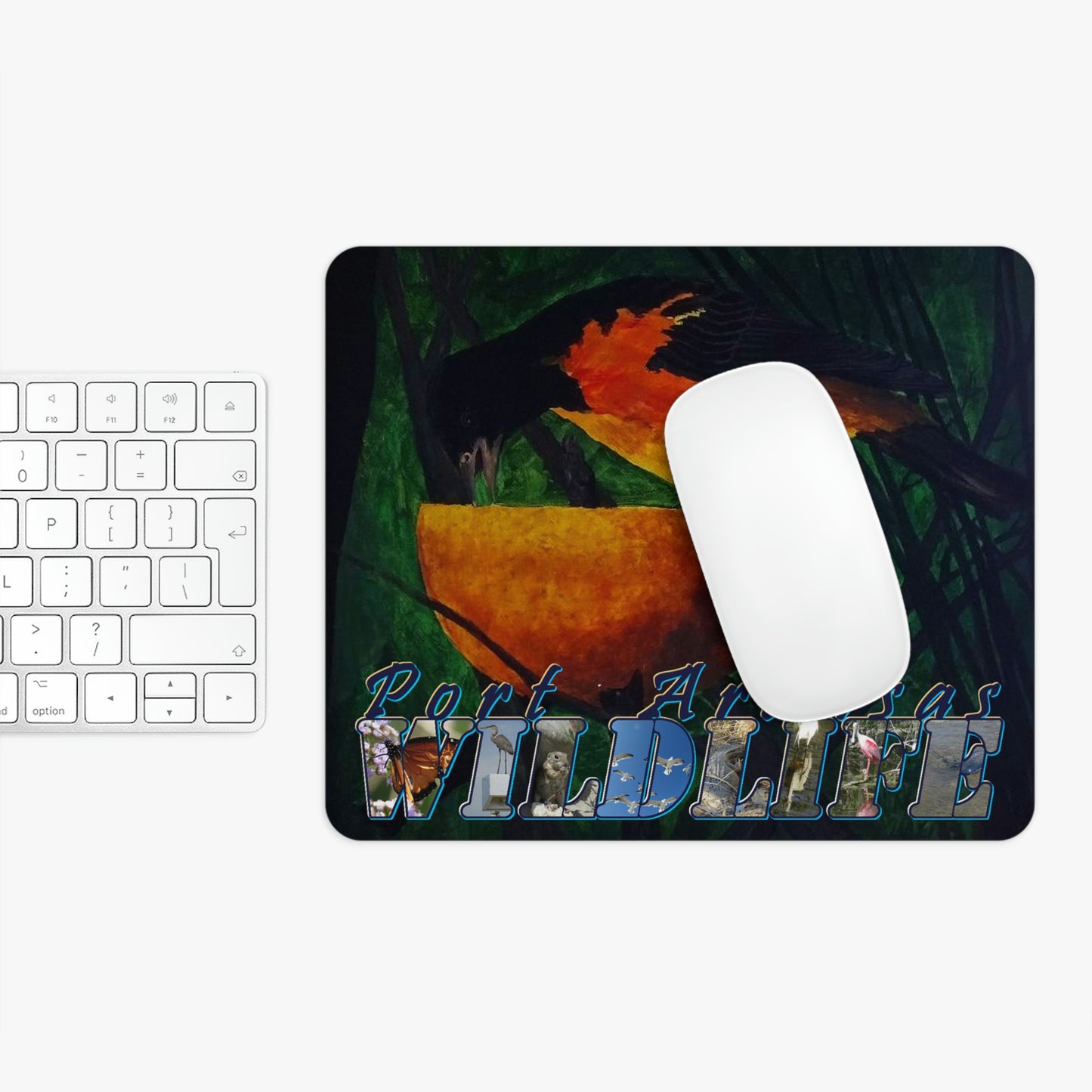 Oriole with an Orange Port Aransas Wildlife Mouse Pad