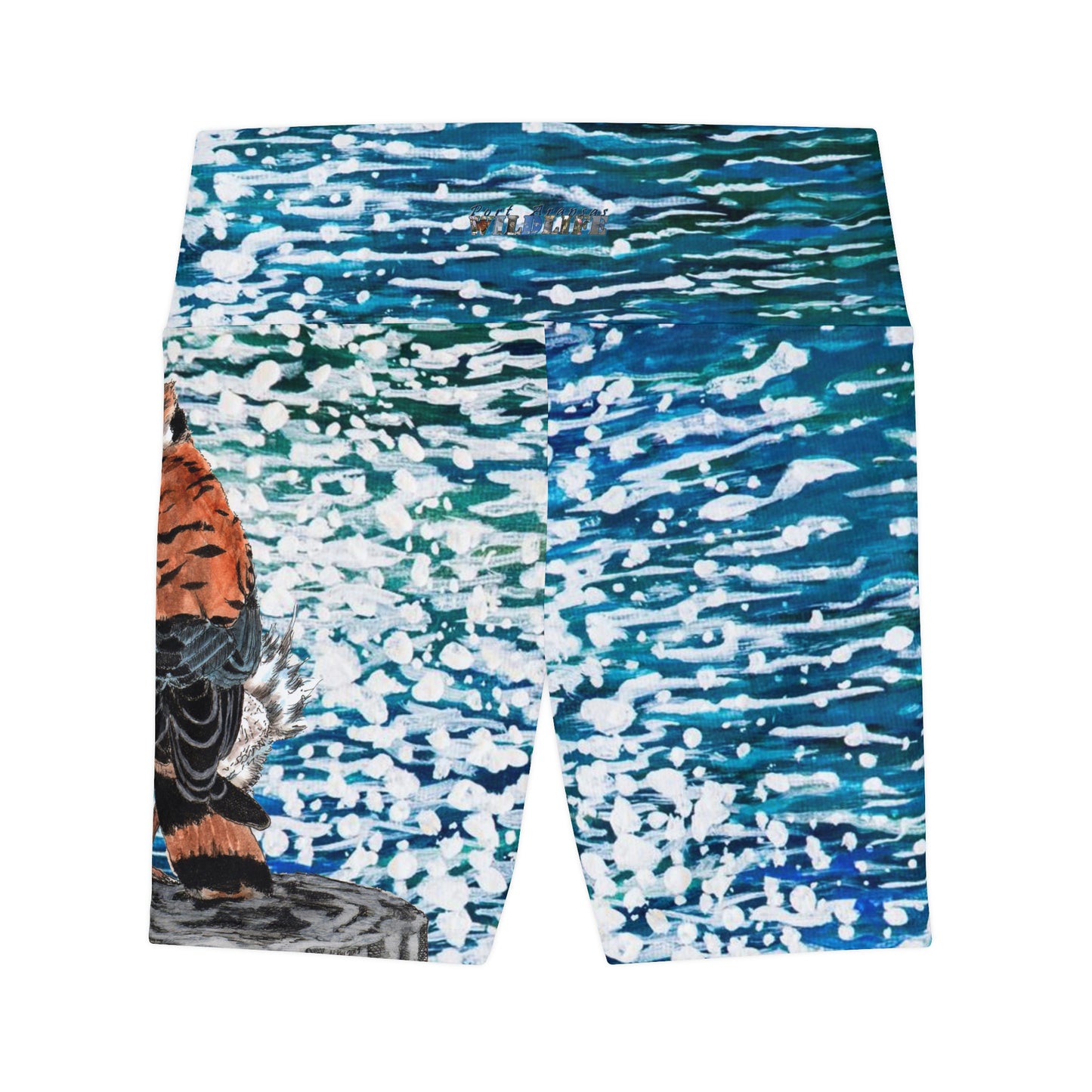 American Kestrel Blue Sparkling Waters Women's Workout Shorts