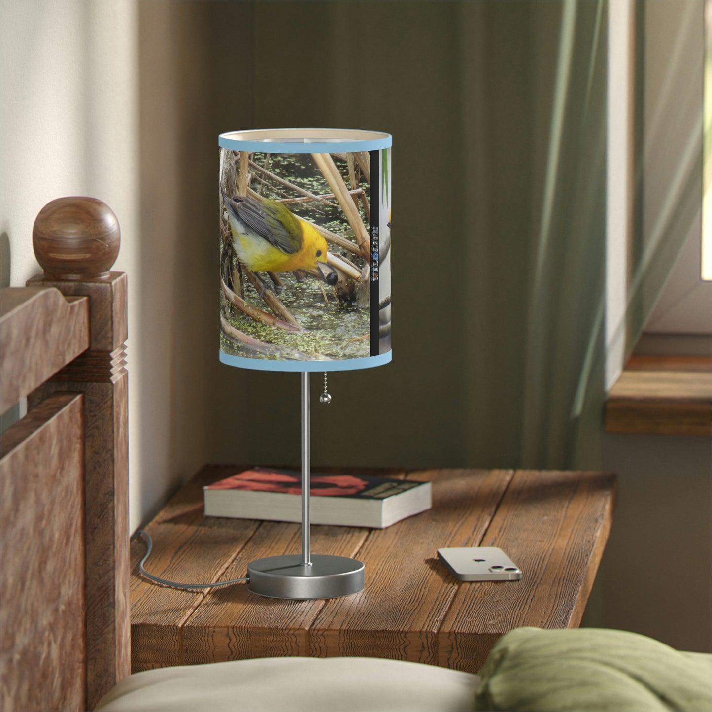 Prothonotary Warbler at Paradise Pond Lamp on a Stand, US|CA plug