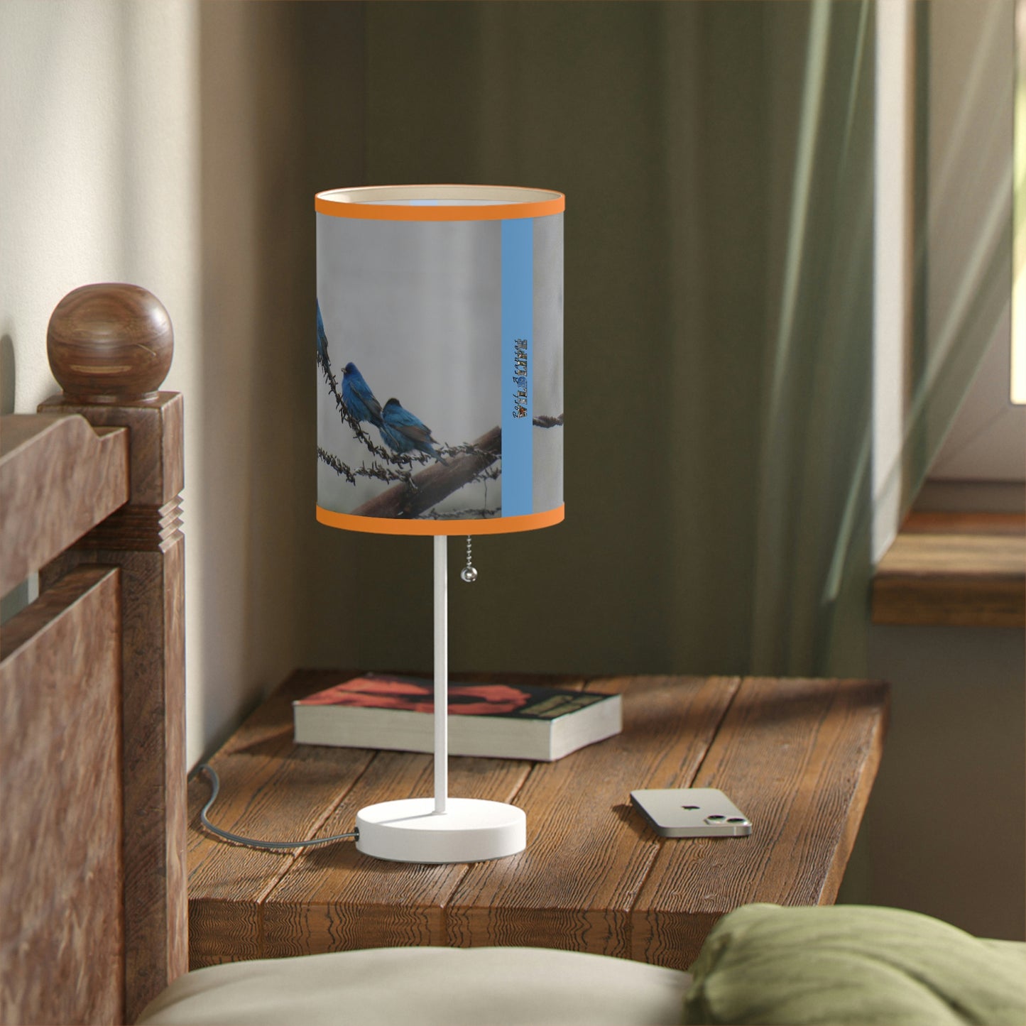 Indigo Buntings Lamp on a Stand, US|CA plug