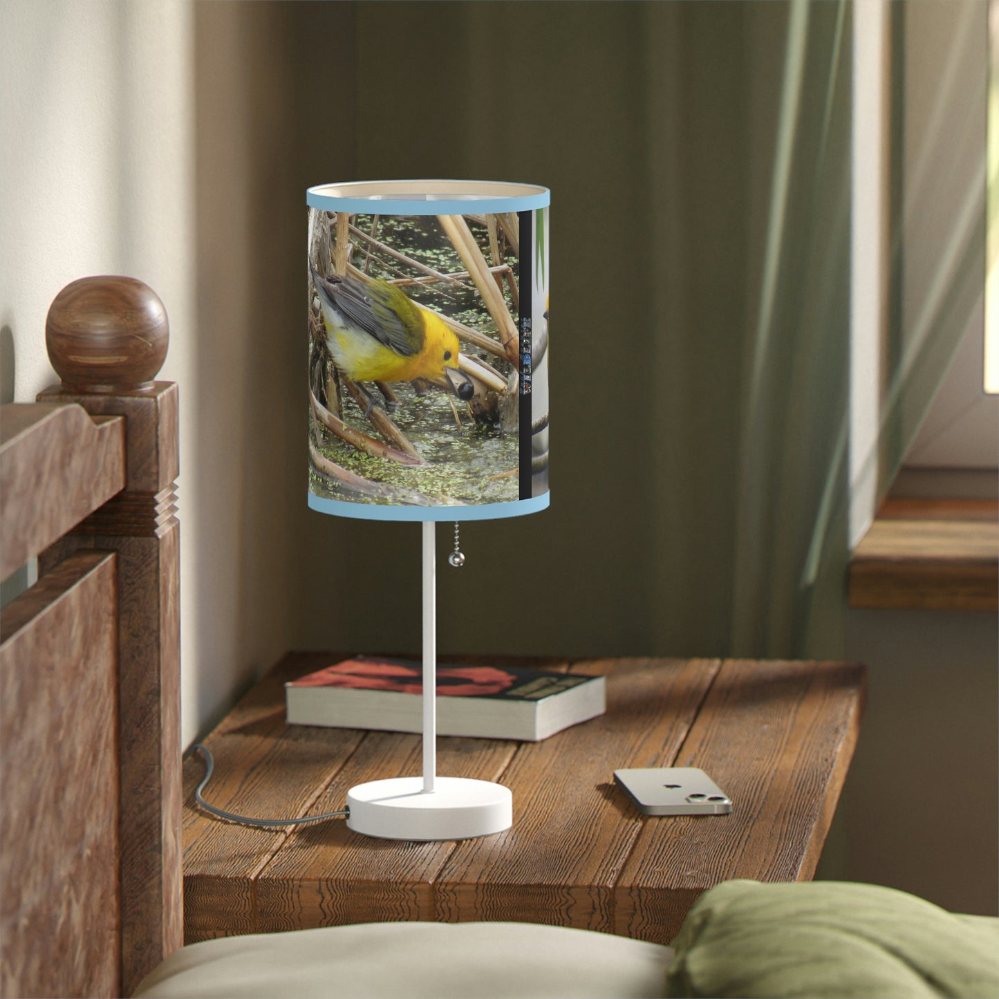 Prothonotary Warbler at Paradise Pond Lamp on a Stand, US|CA plug