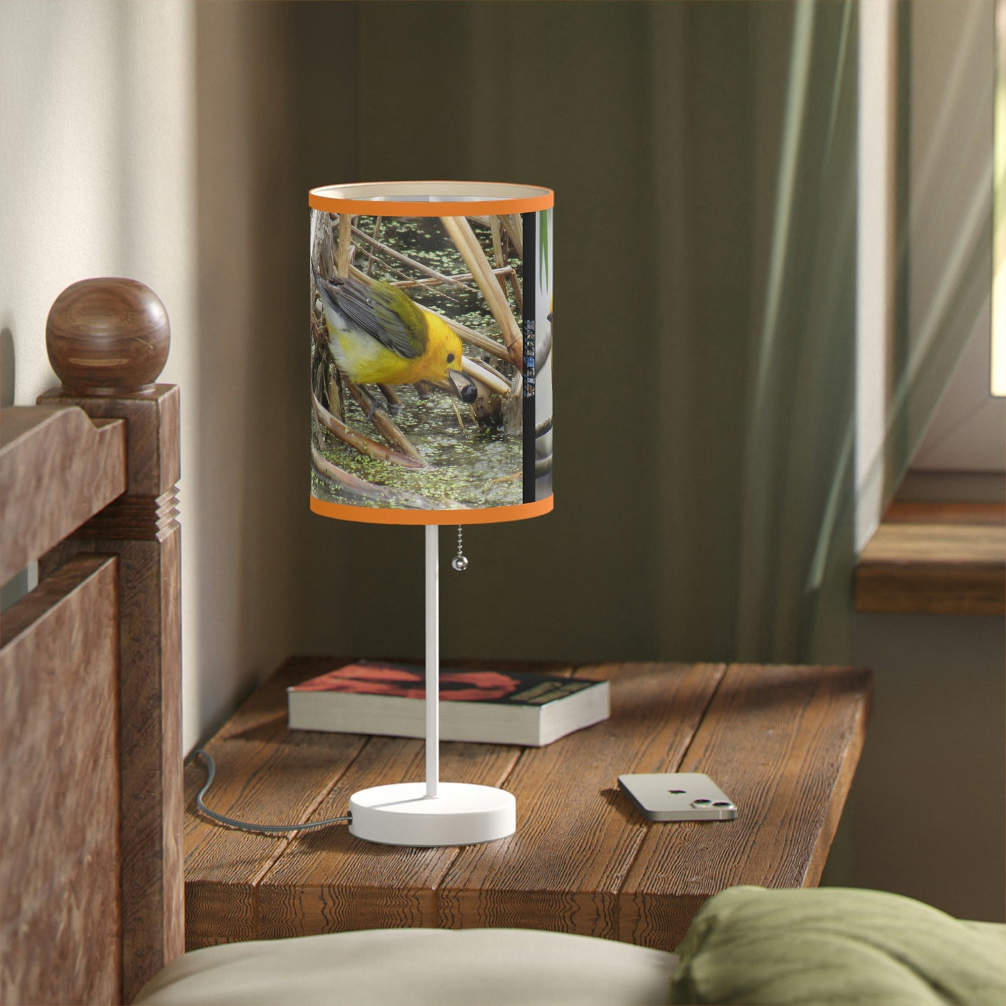Prothonotary Warbler at Paradise Pond Lamp on a Stand, US|CA plug