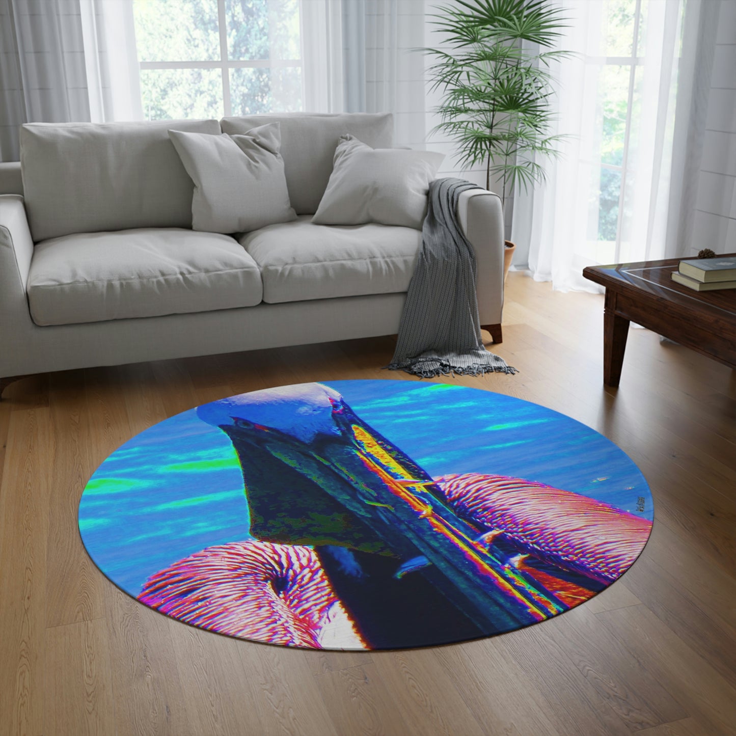 Pelican's Catch Round Area Rug