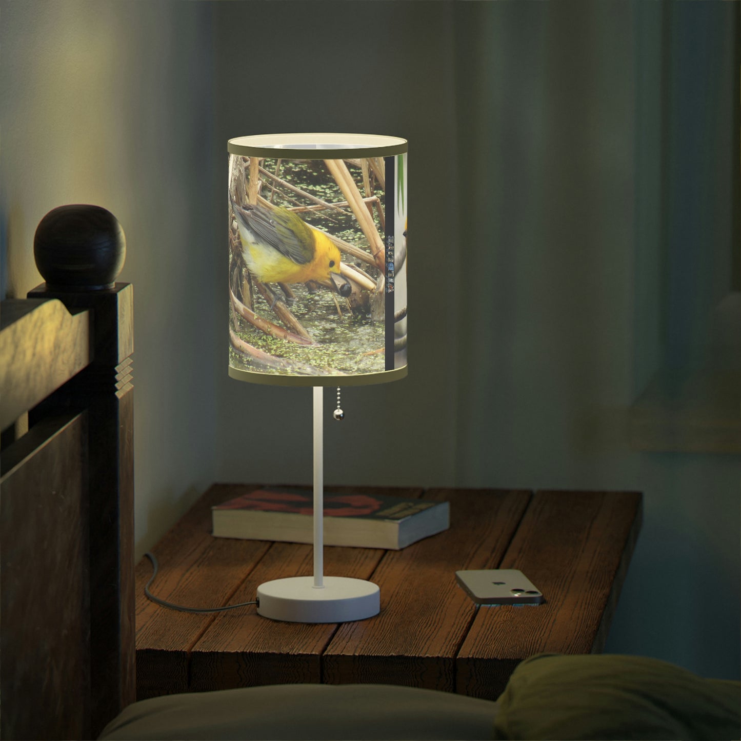 Prothonotary Warbler at Paradise Pond Lamp on a Stand, US|CA plug