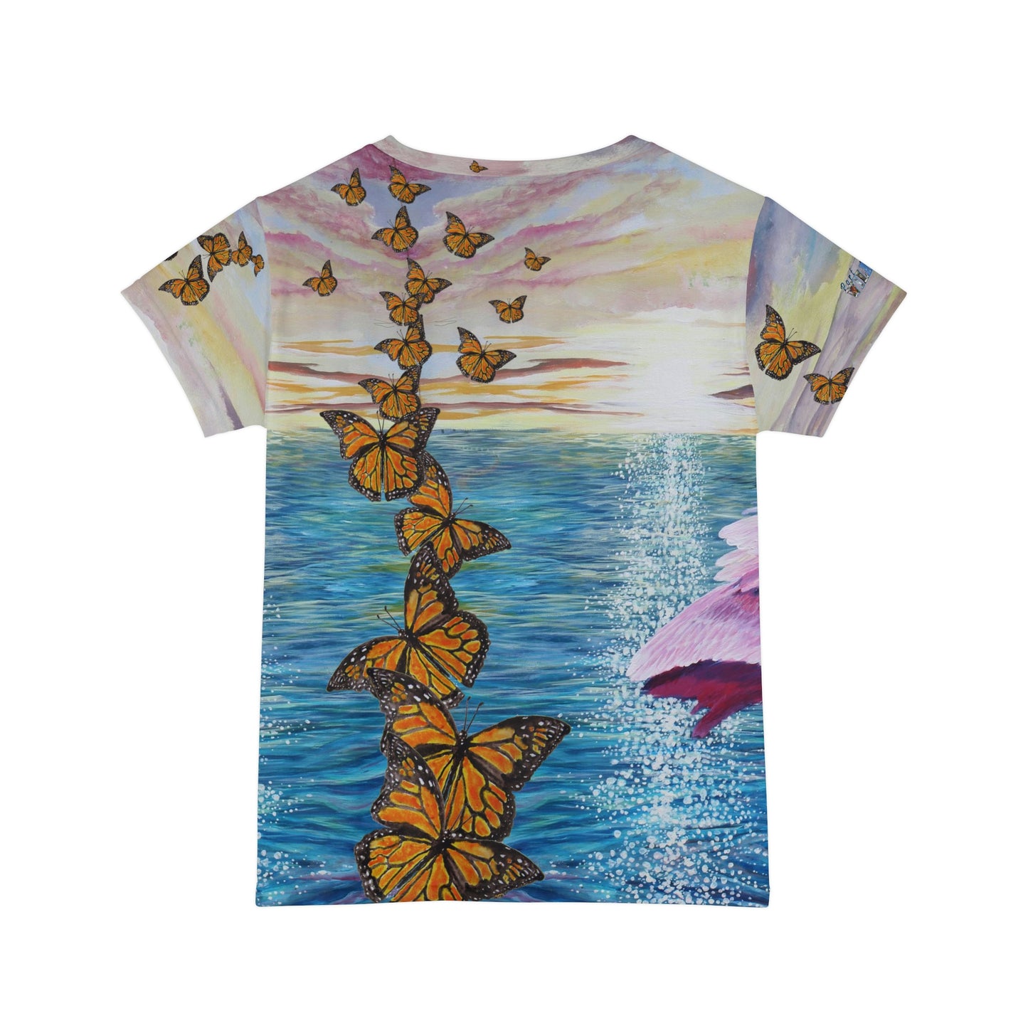 Monarchs Migrating over Port Aransas Women's Short Sleeve Shirt