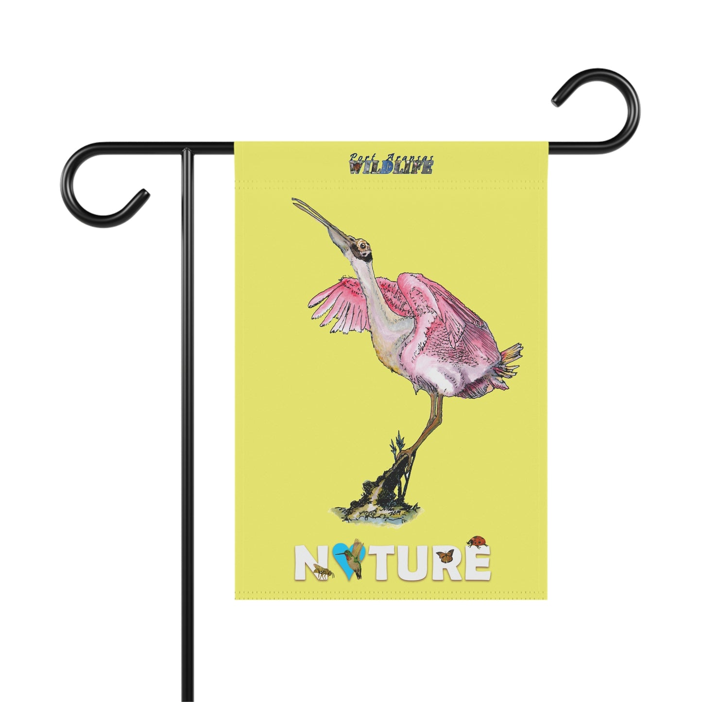 Rosie the Roseate Spoonbill Yellow Garden & House Banner