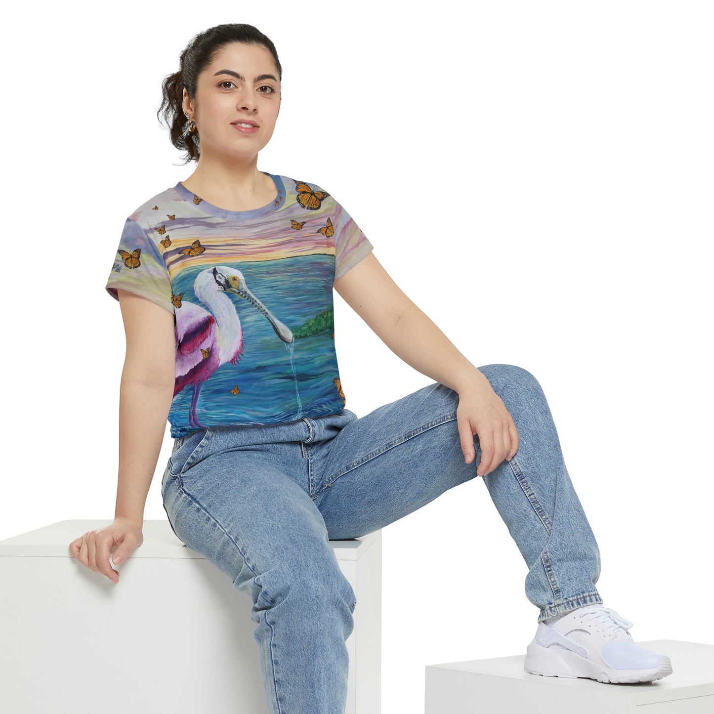 Monarchs Migrating over Port Aransas Women's Short Sleeve Shirt