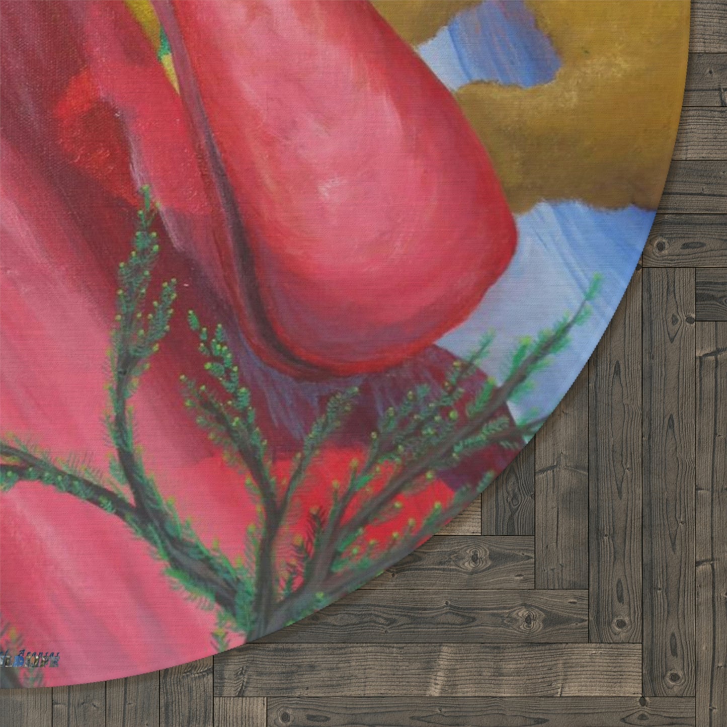Roseate Spoonbill Art Round Area Rug