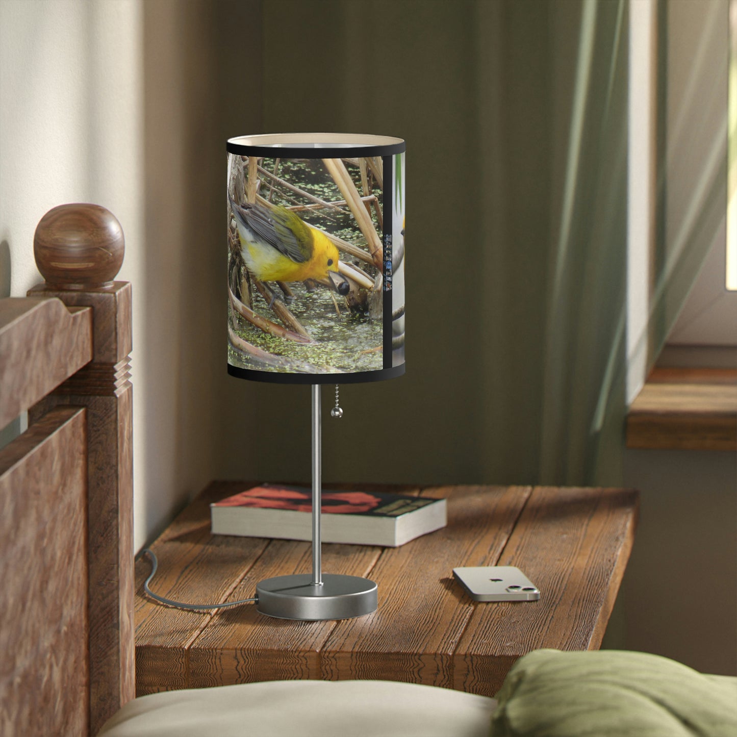 Prothonotary Warbler at Paradise Pond Lamp on a Stand, US|CA plug