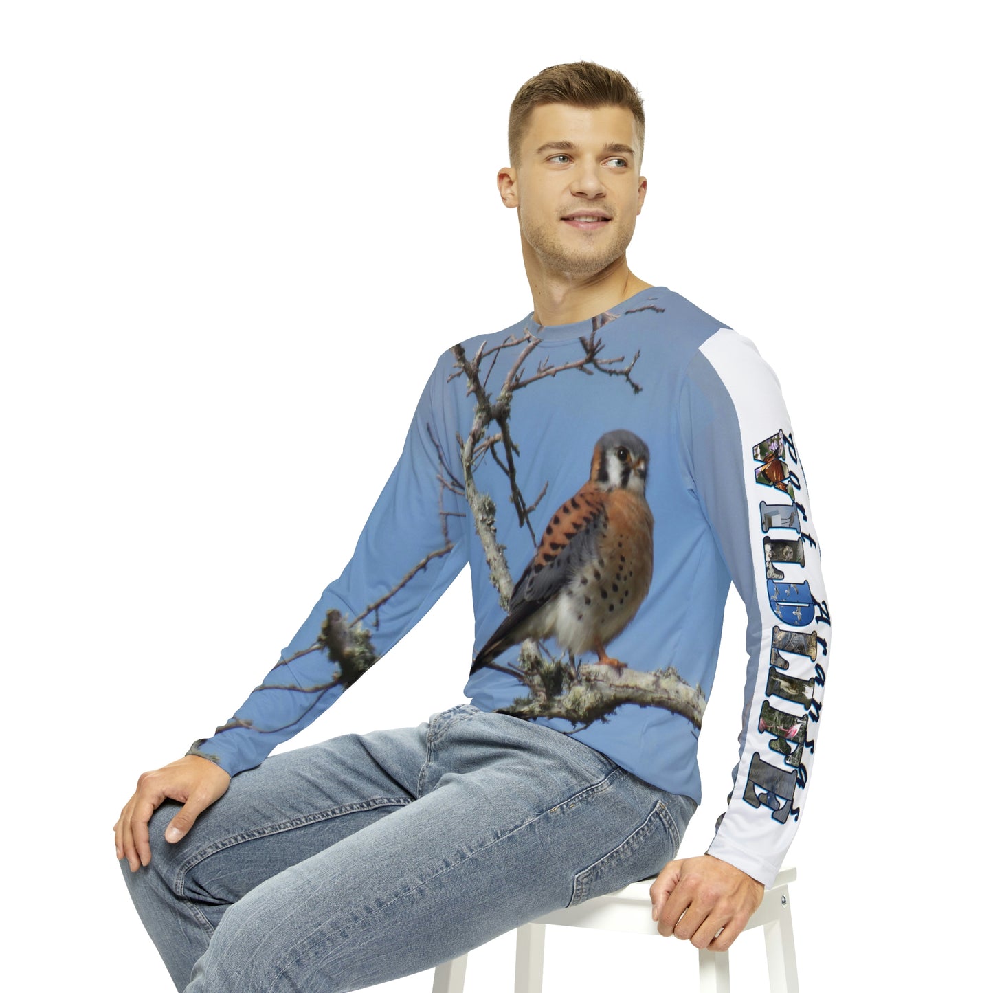 American Kestrel Port Aransas Wildlife Men's Long Sleeve Shirt