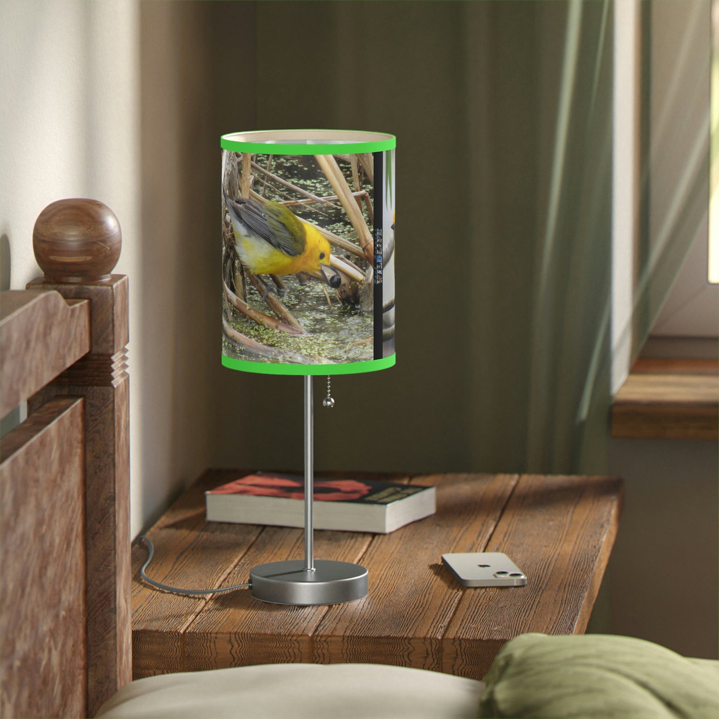 Prothonotary Warbler at Paradise Pond Lamp on a Stand, US|CA plug