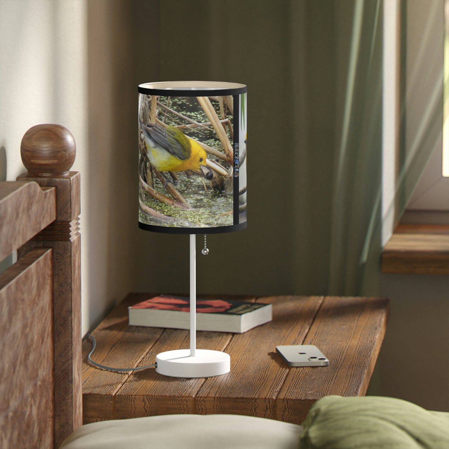 Prothonotary Warbler at Paradise Pond Lamp on a Stand, US|CA plug
