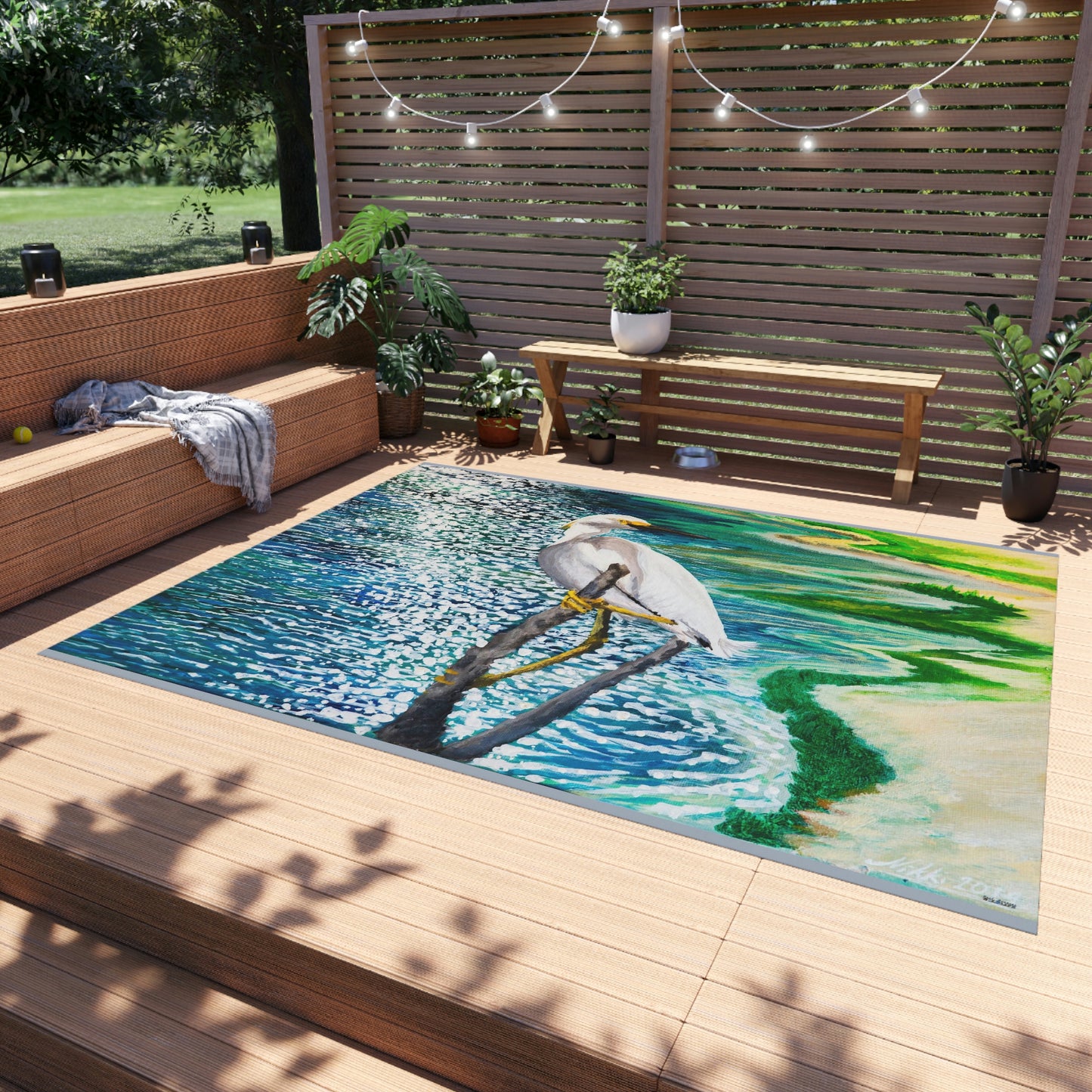 Shorebird in the Sun Outdoor Rug