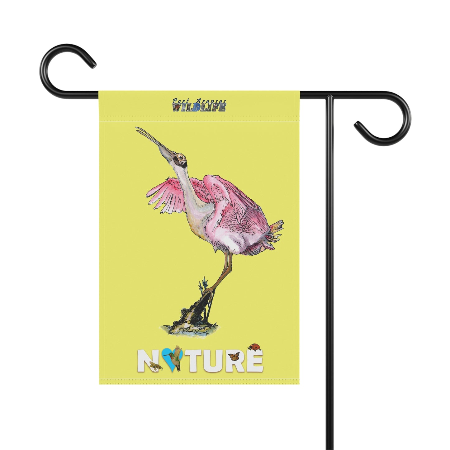 Rosie the Roseate Spoonbill Yellow Garden & House Banner