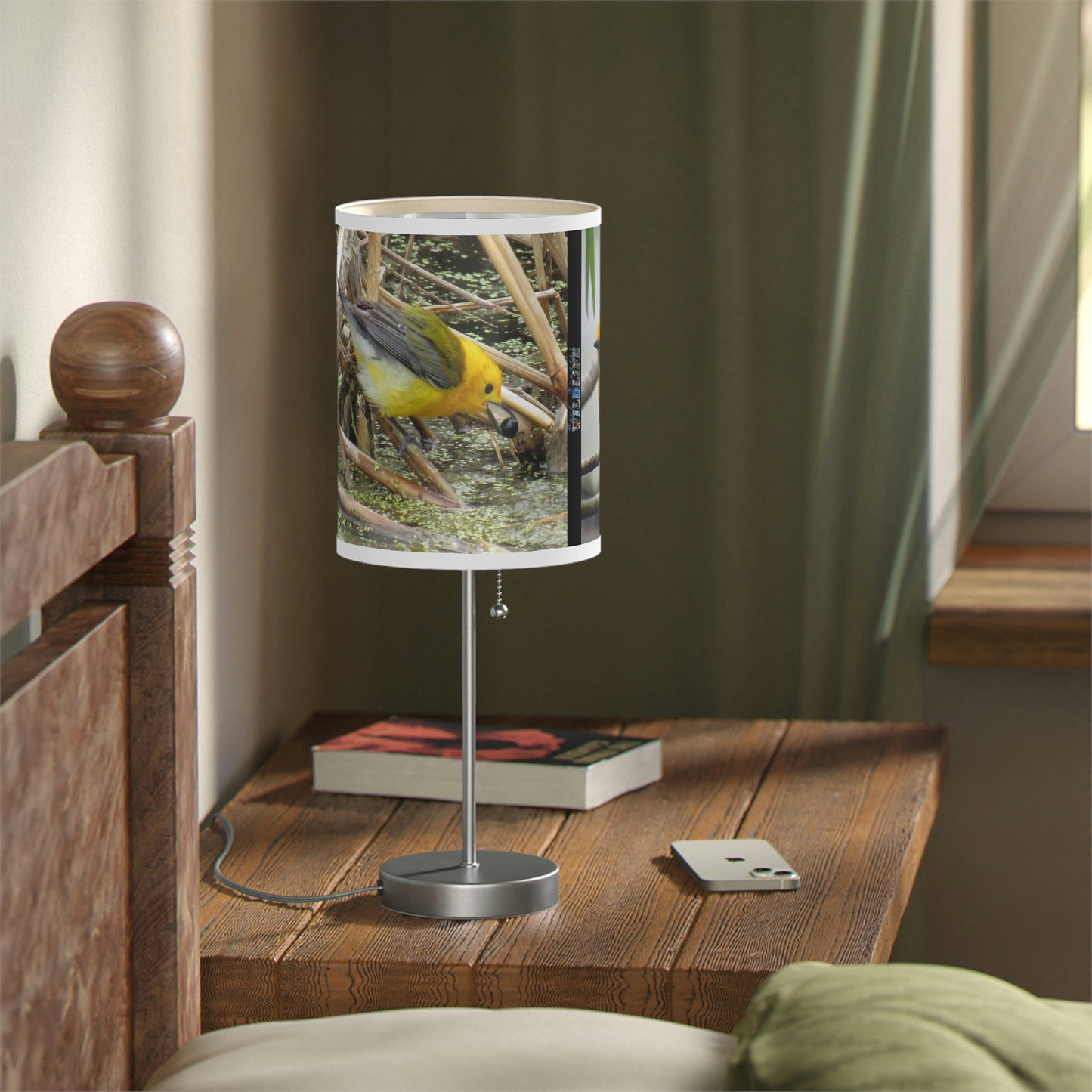 Prothonotary Warbler at Paradise Pond Lamp on a Stand, US|CA plug
