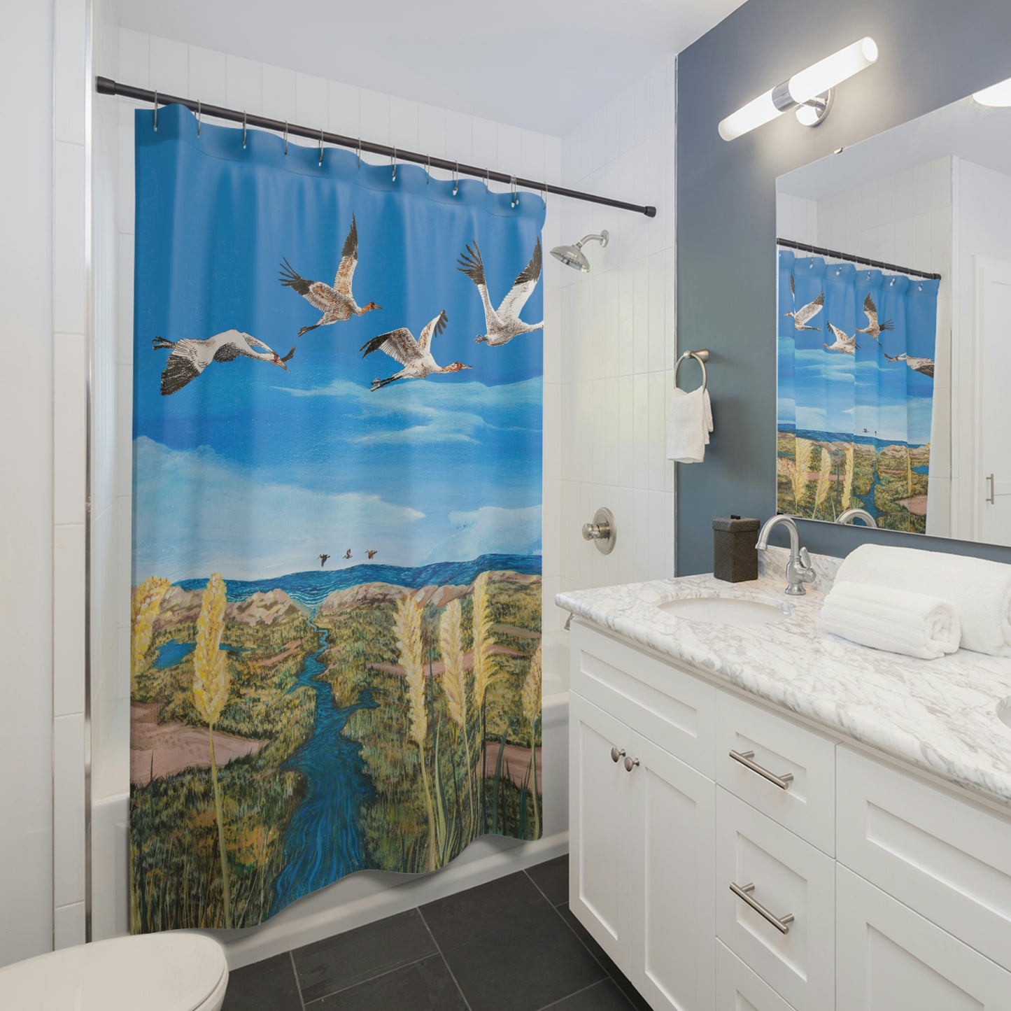 Whooping Cranes ♥ Port Aransas Wildlife Shower Curtains