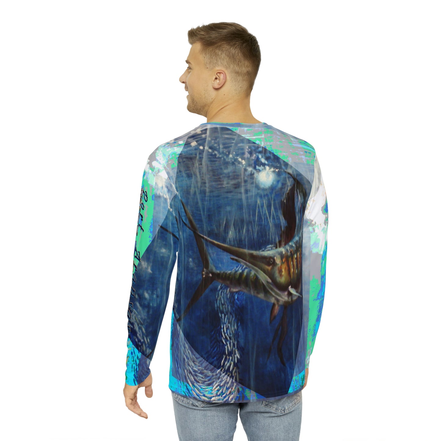 Sailfish Fishing Port Aransas Wildlife Men's Long Sleeve AOP Shirt