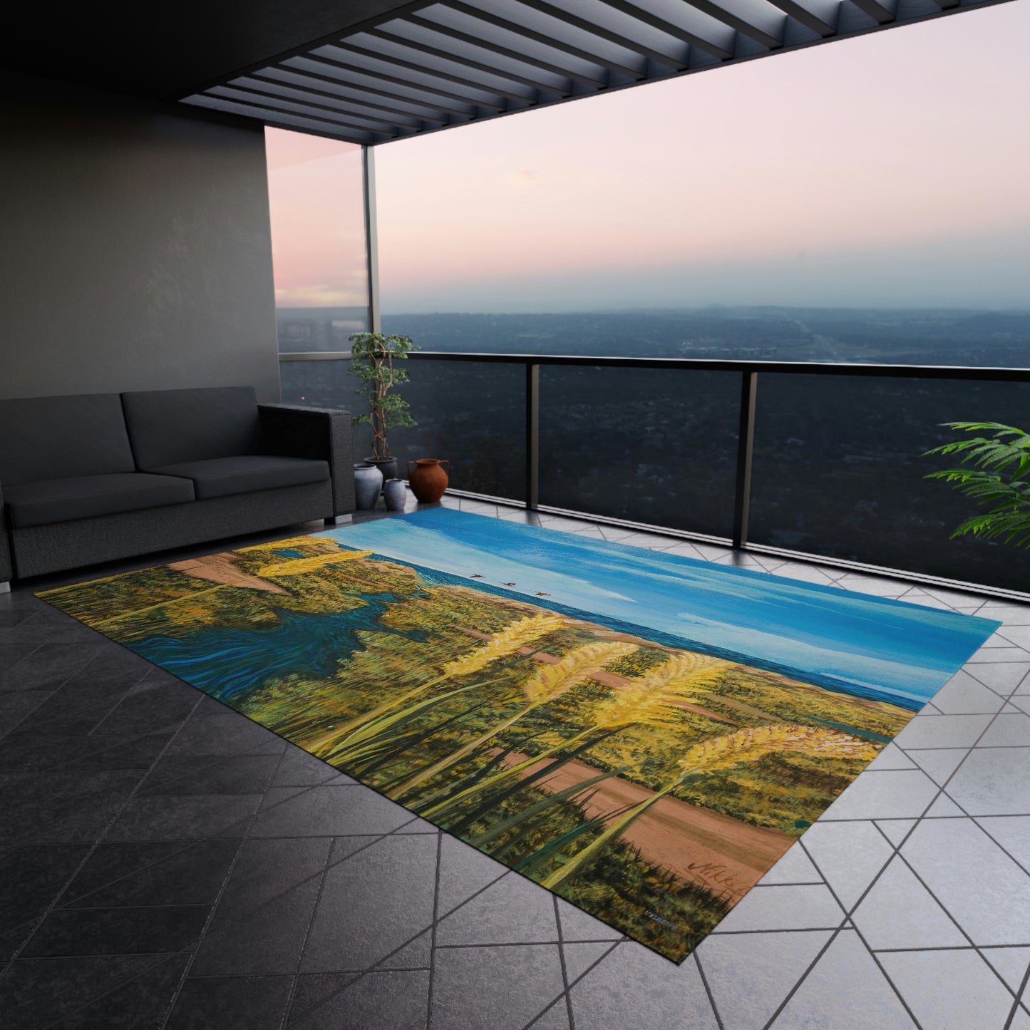 Beachlife in Paradise Port Aransas Wildlife Outdoor Rug