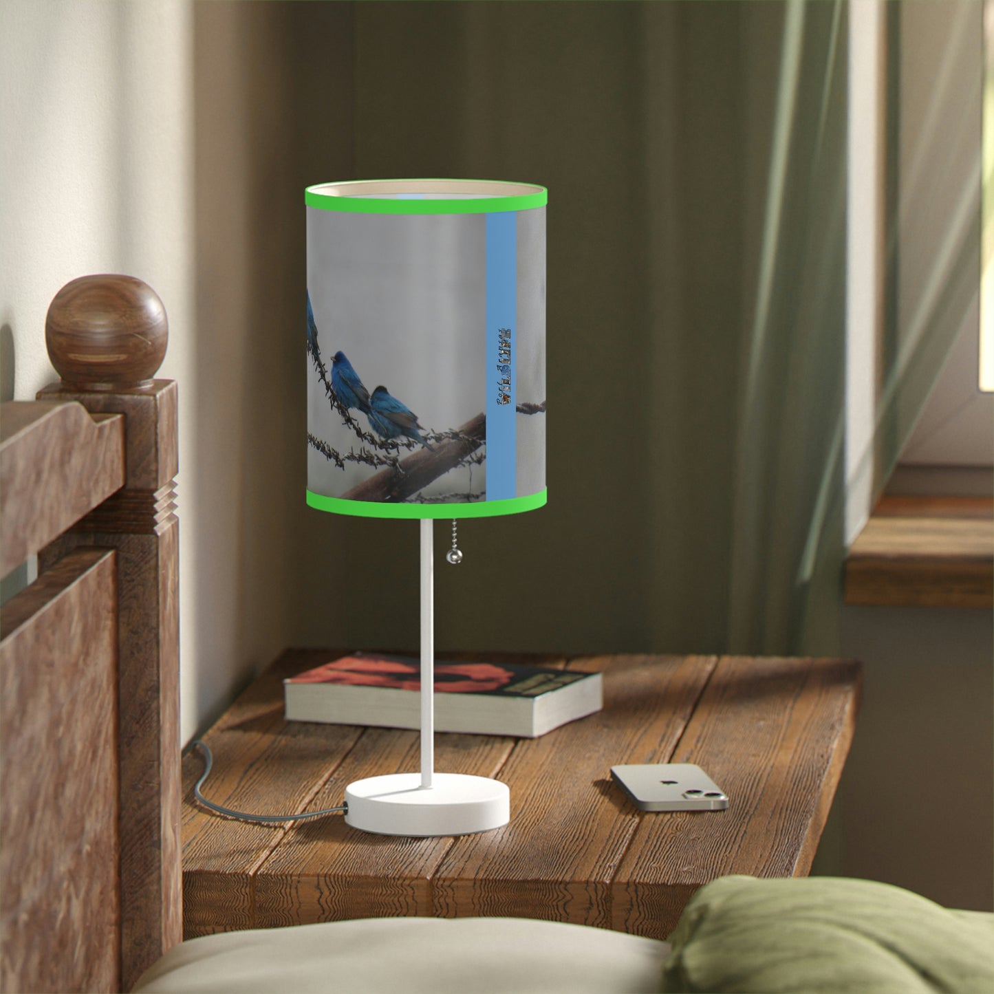 Indigo Buntings Lamp on a Stand, US|CA plug