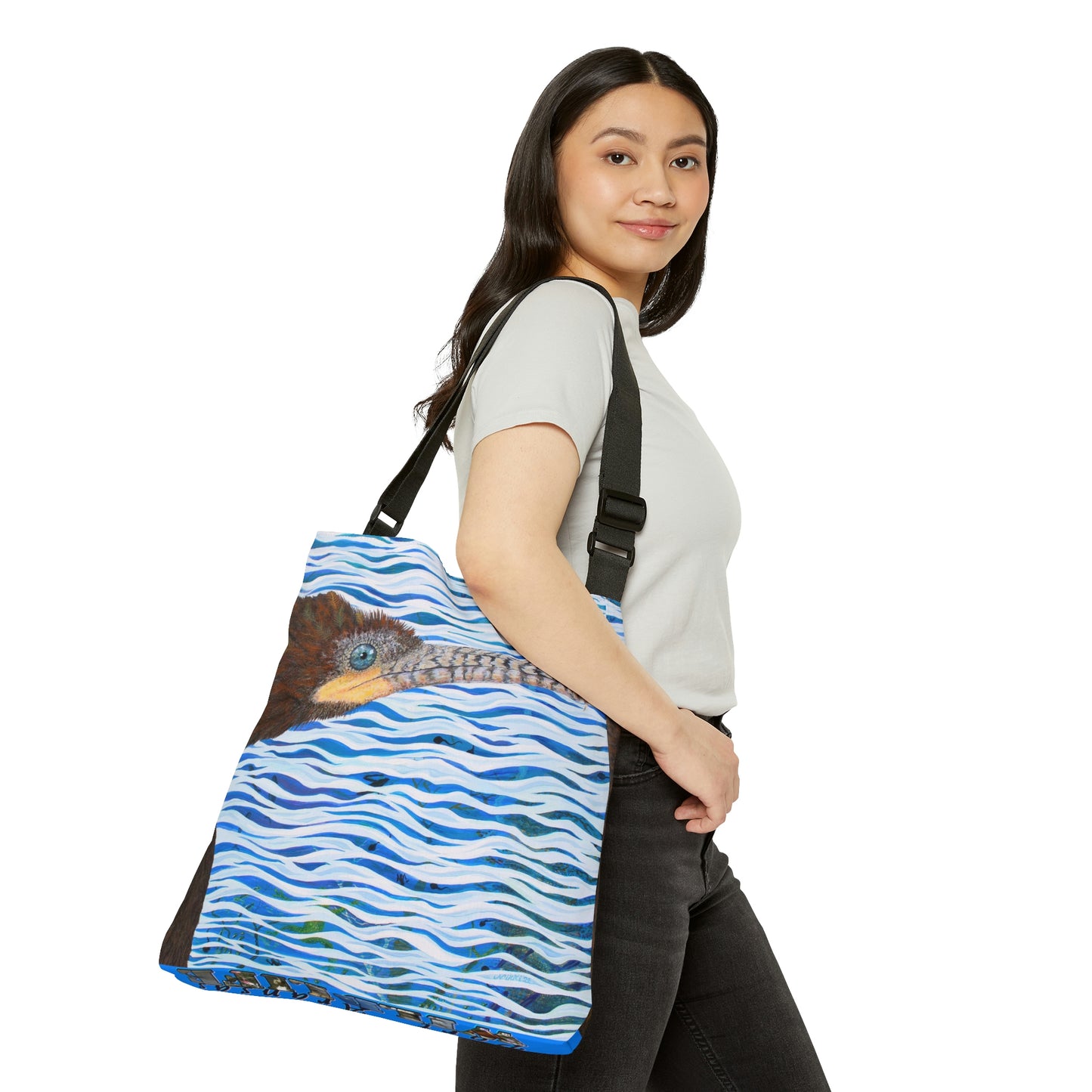 Cormorant in Paradise Adjustable Tote Bag