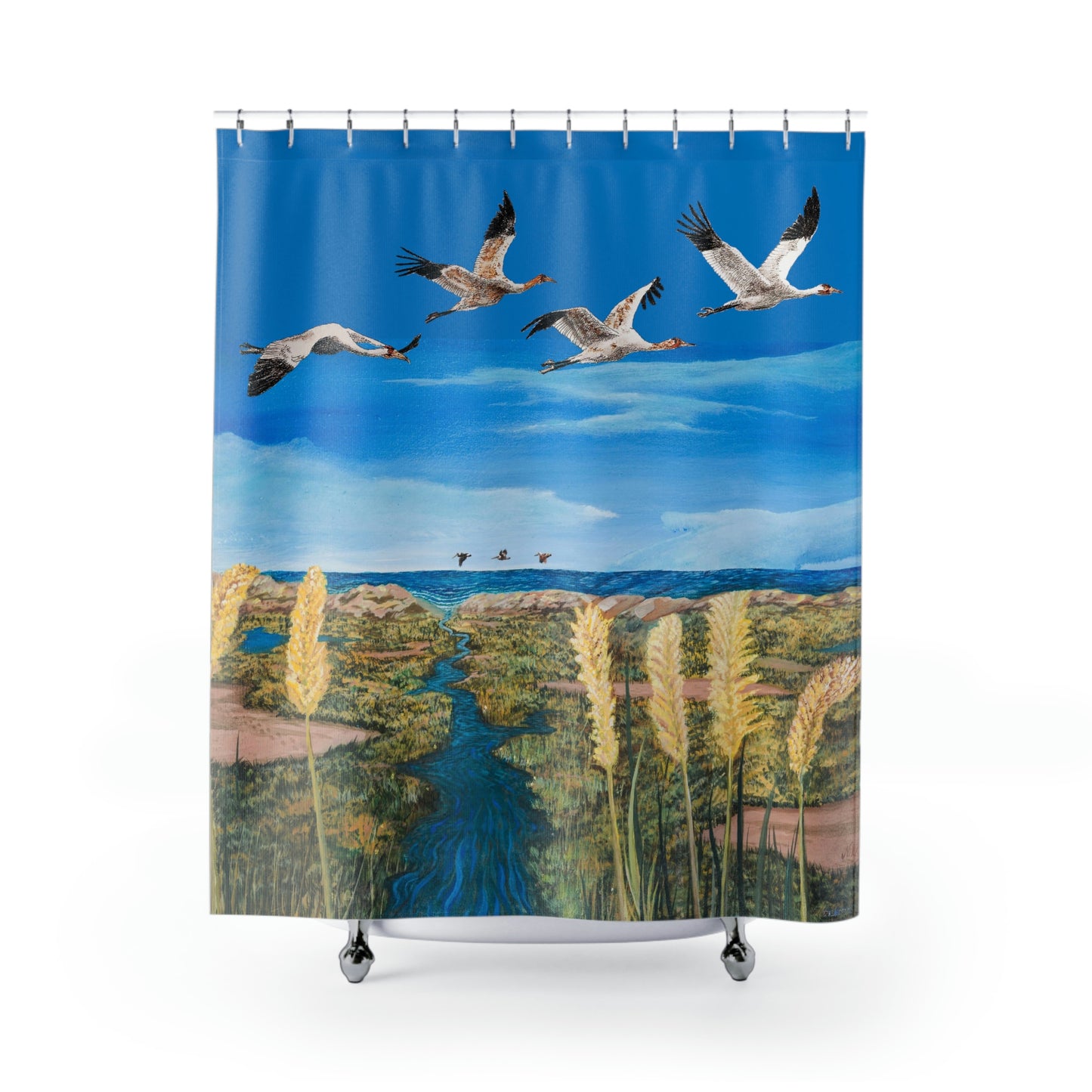 Whooping Cranes ♥ Port Aransas Wildlife Shower Curtains