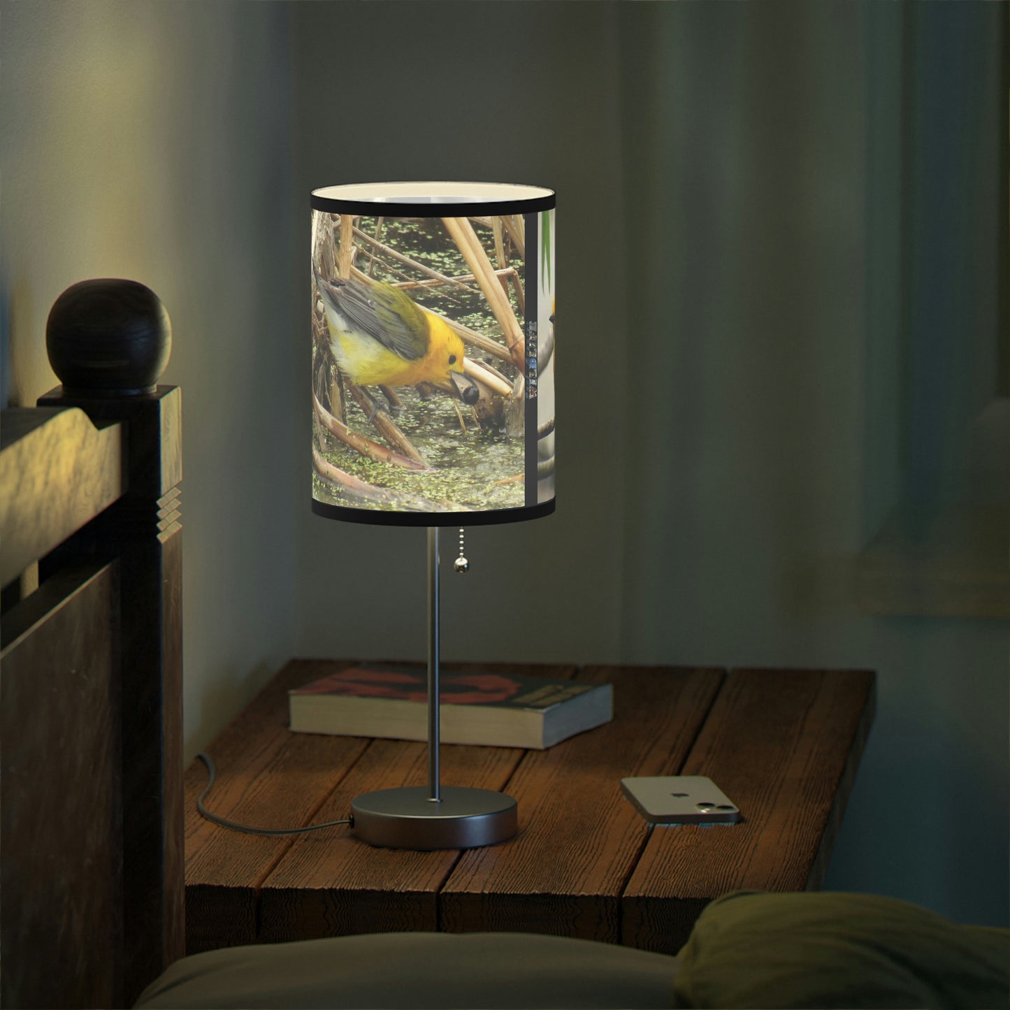 Prothonotary Warbler at Paradise Pond Lamp on a Stand, US|CA plug