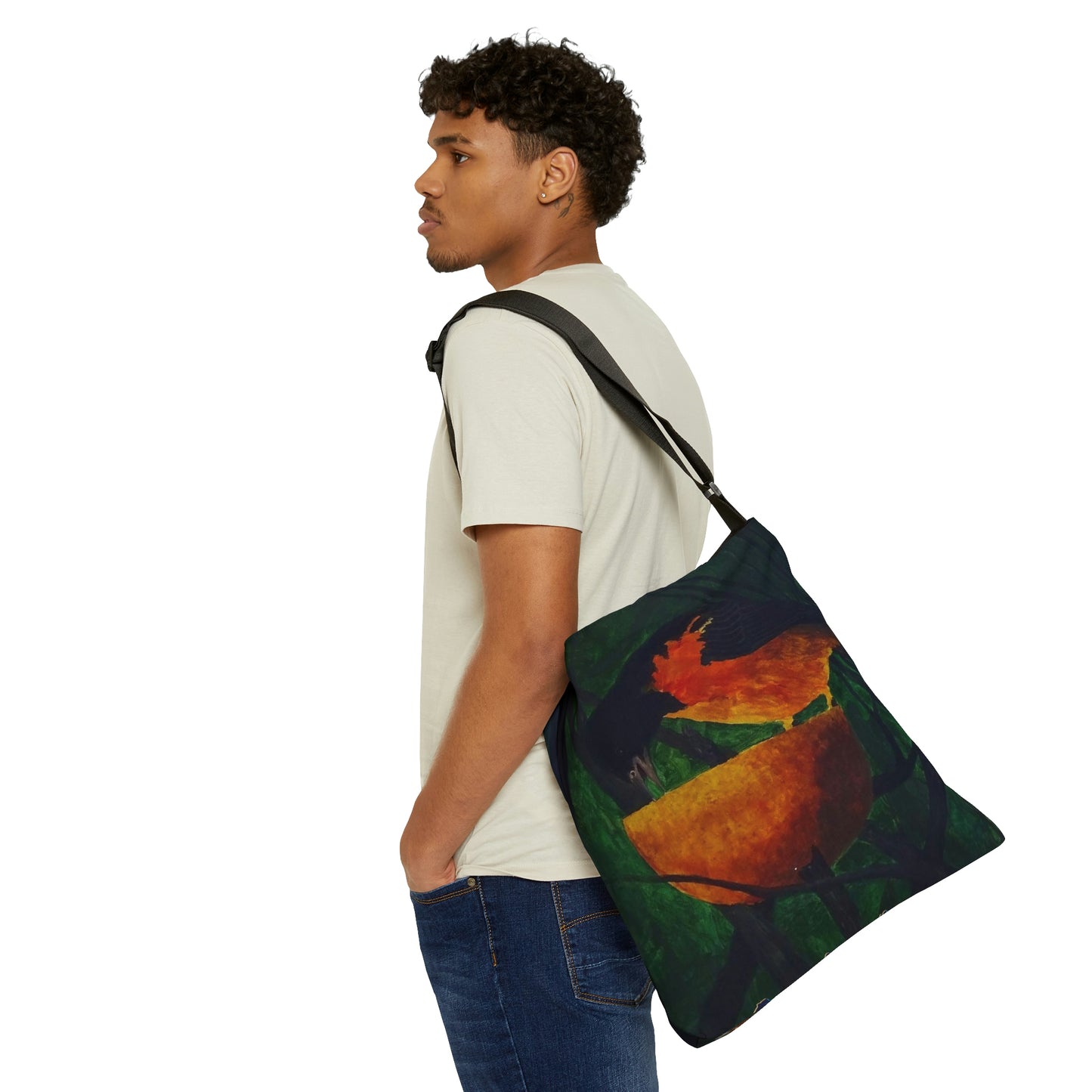 Oriole and an Orange in Port Aransas Adjustable Tote Bag