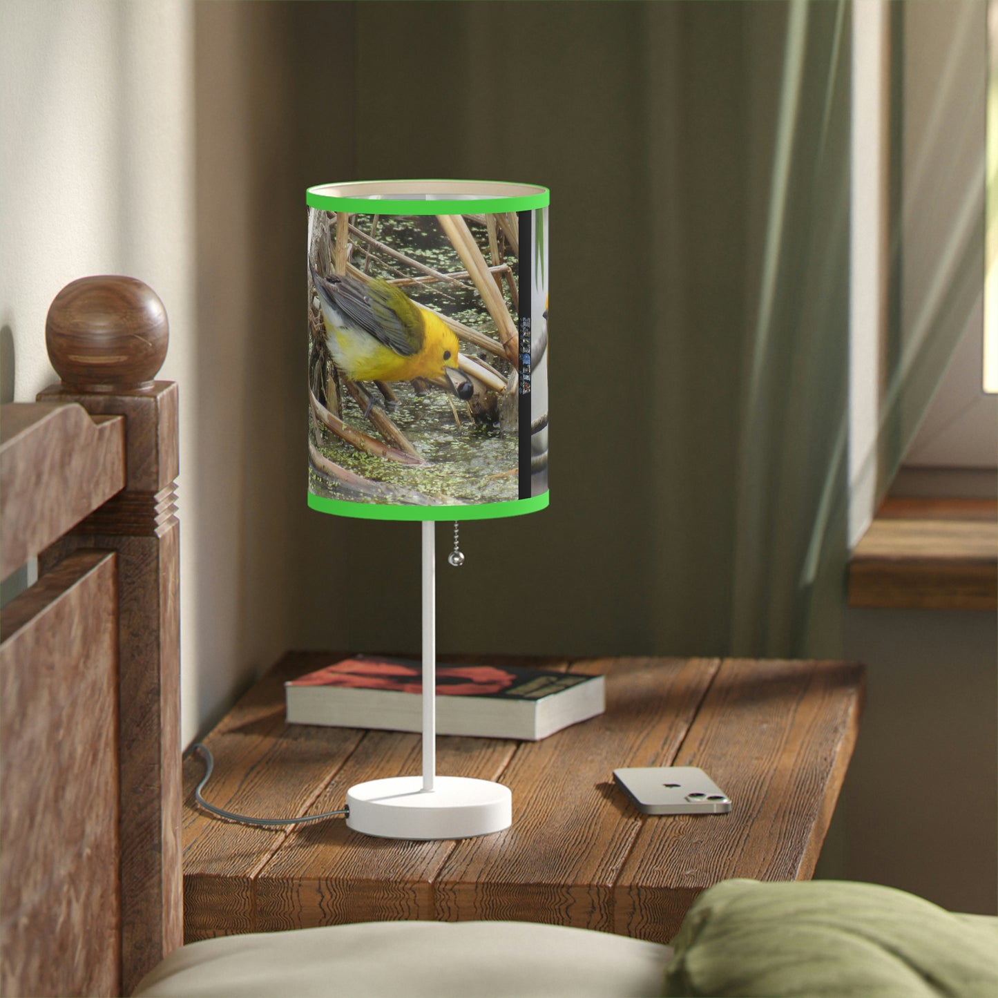 Prothonotary Warbler at Paradise Pond Lamp on a Stand, US|CA plug