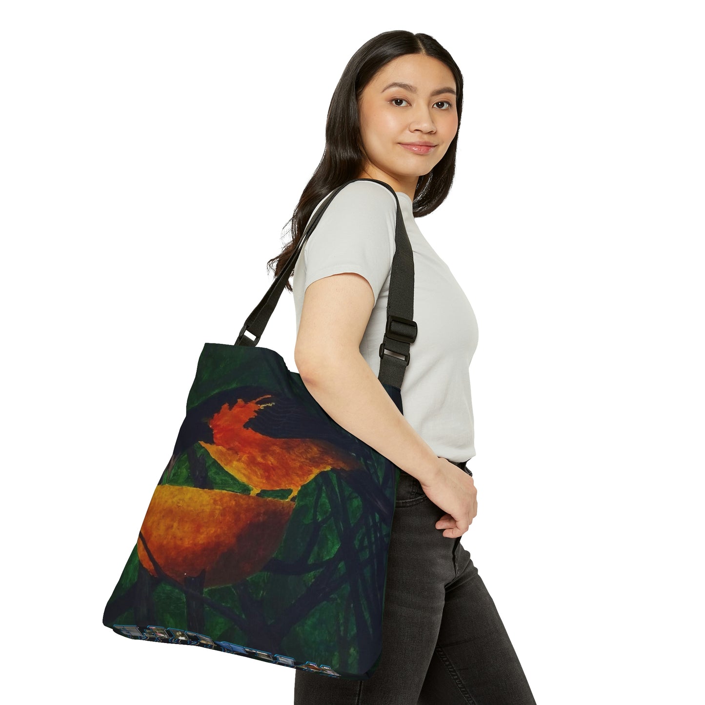 Oriole and an Orange in Port Aransas Adjustable Tote Bag