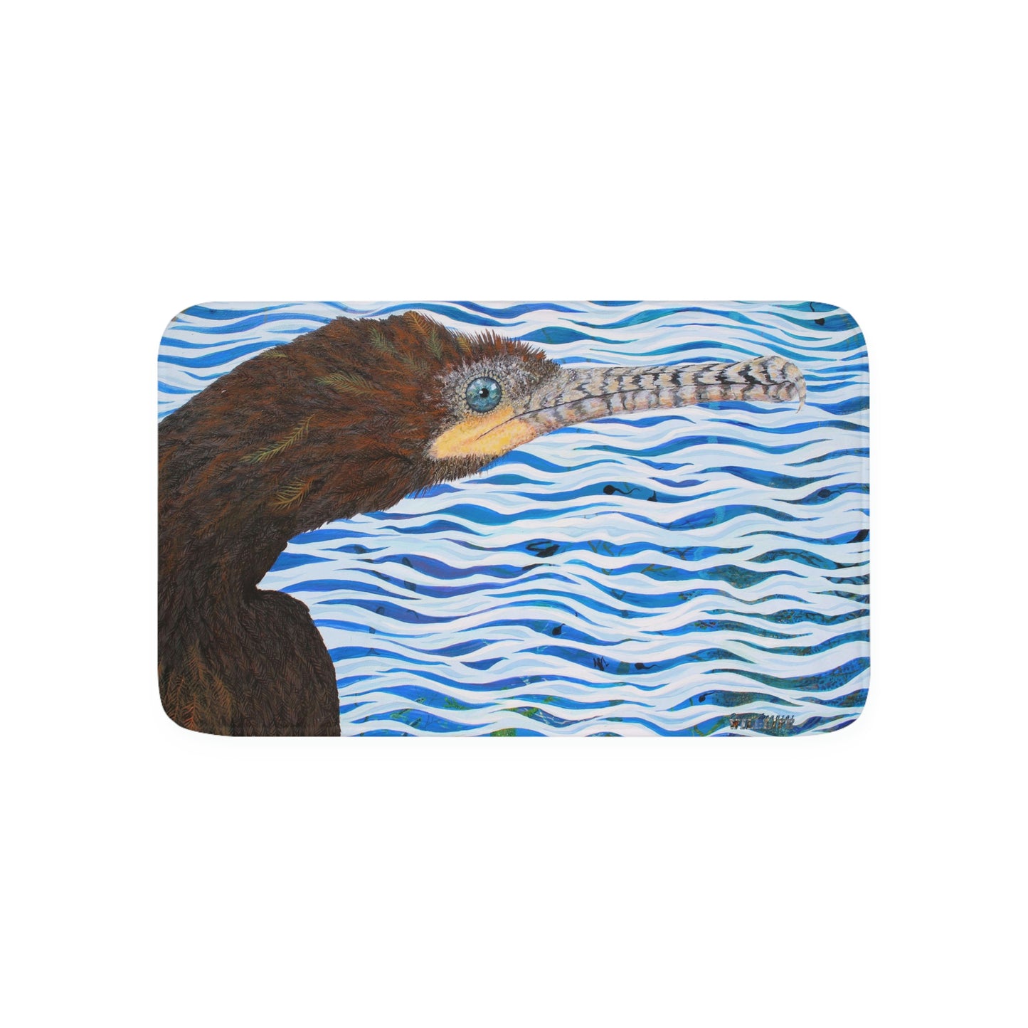 Cormorant in Paradise Port Aransas Wildlife Memory Foam Bath Mat
