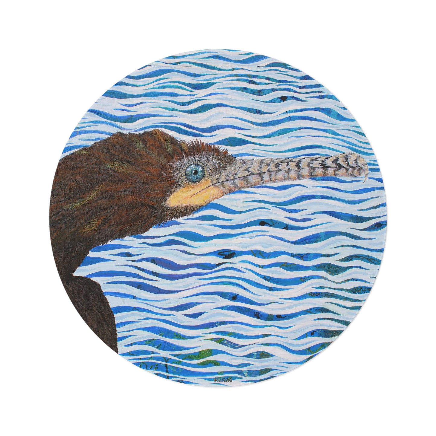 Cormorant in Paradise Round Area Rug