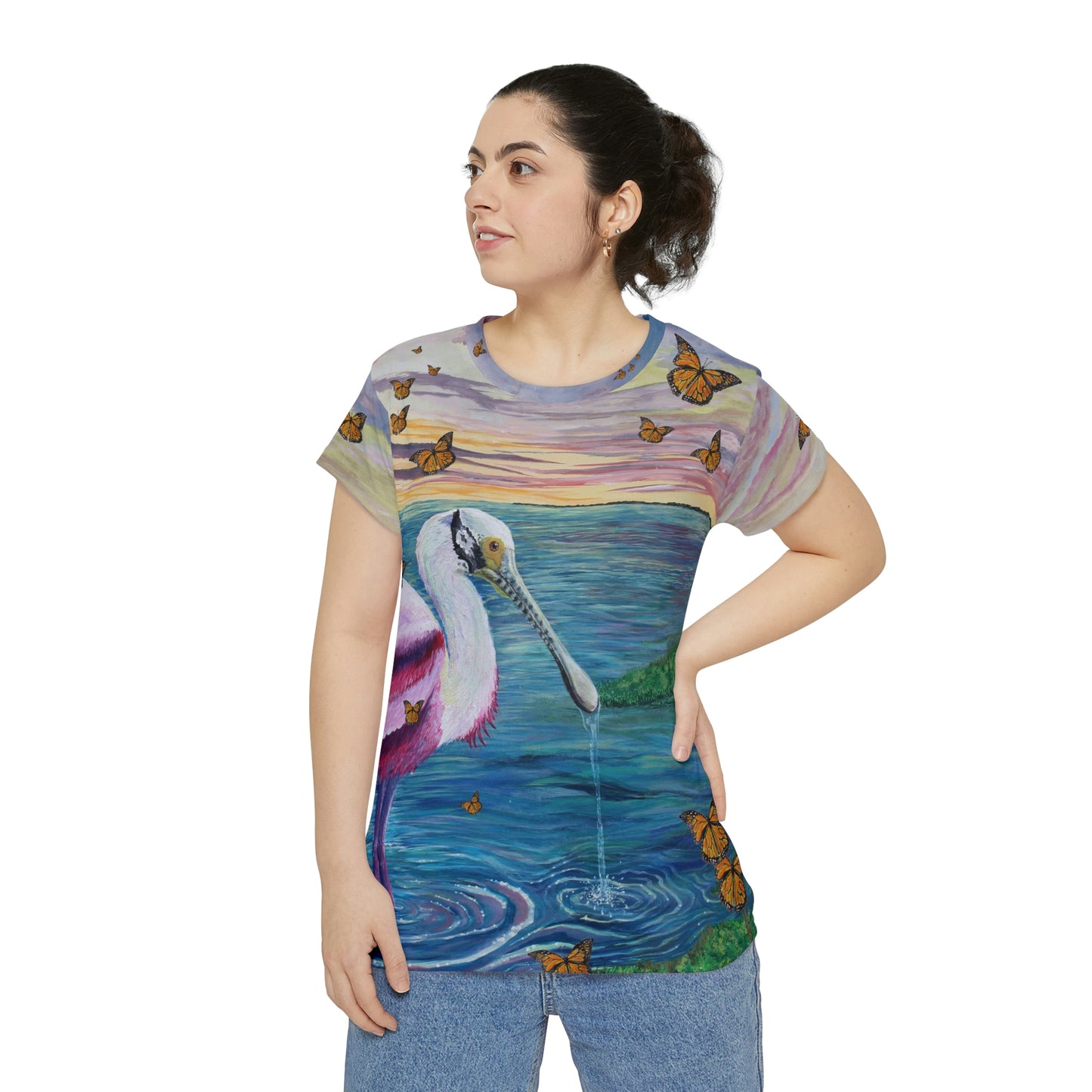 Monarchs Migrating over Port Aransas Women's Short Sleeve Shirt