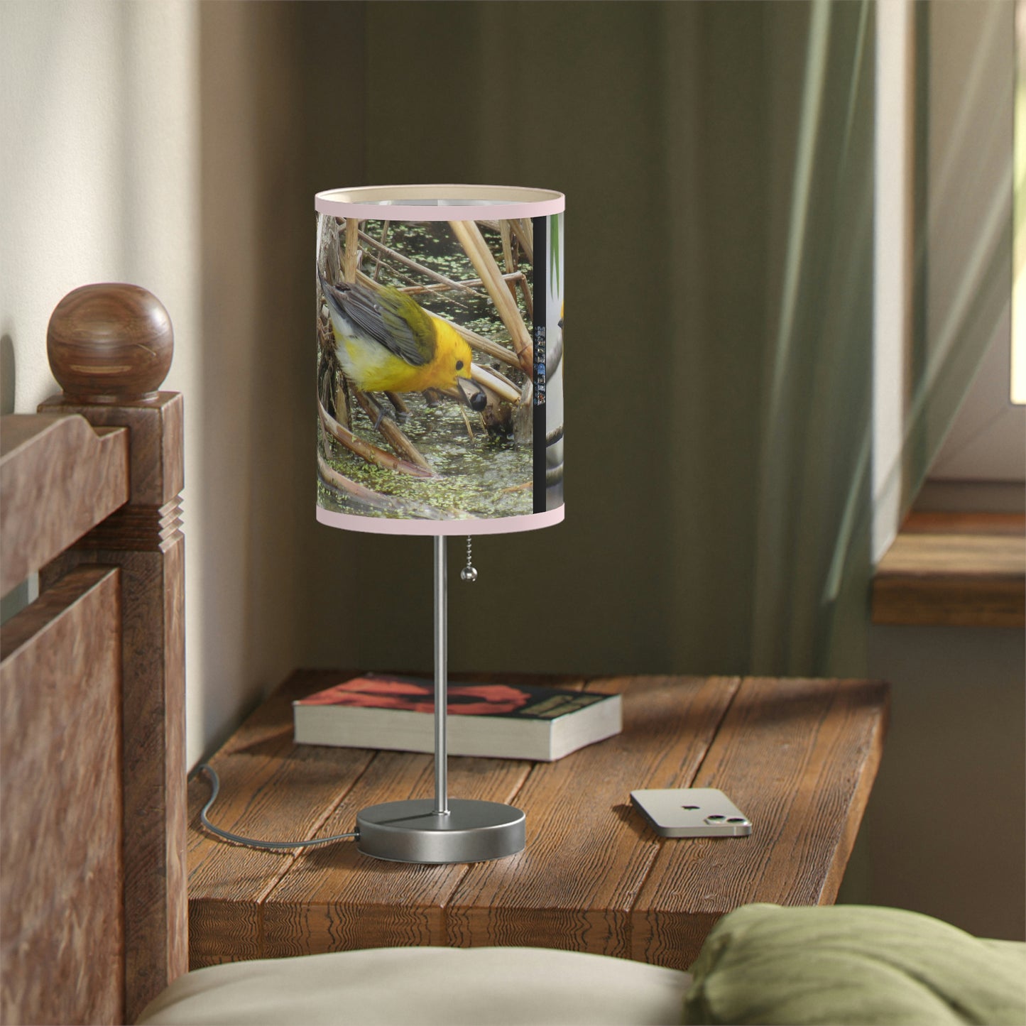 Prothonotary Warbler at Paradise Pond Lamp on a Stand, US|CA plug