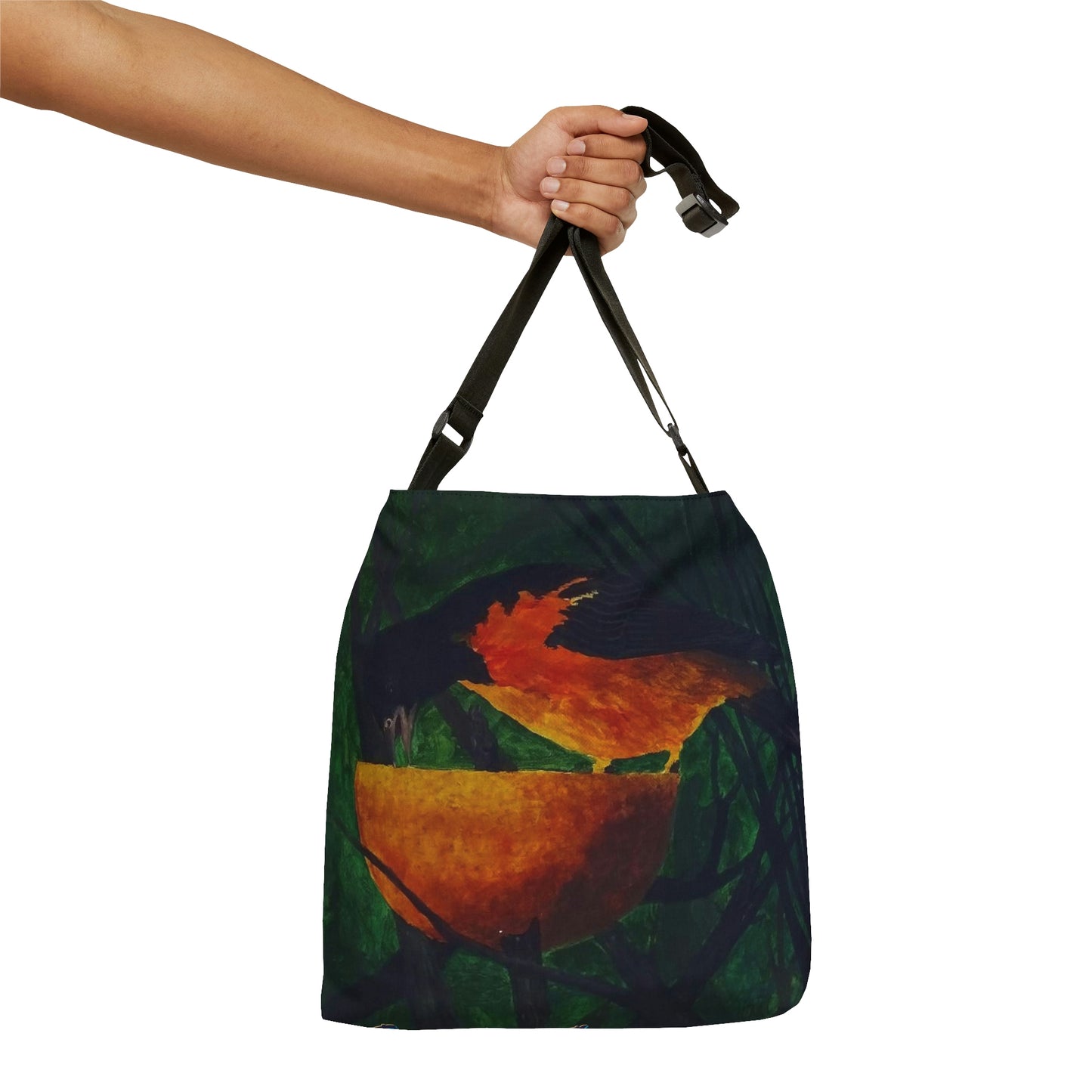 Oriole and an Orange in Port Aransas Adjustable Tote Bag