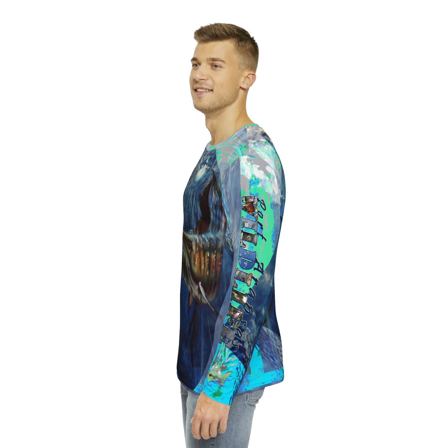 Sailfish Fishing Port Aransas Wildlife Men's Long Sleeve AOP Shirt
