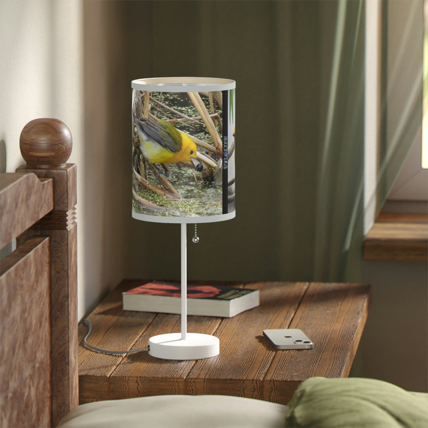 Prothonotary Warbler at Paradise Pond Lamp on a Stand, US|CA plug