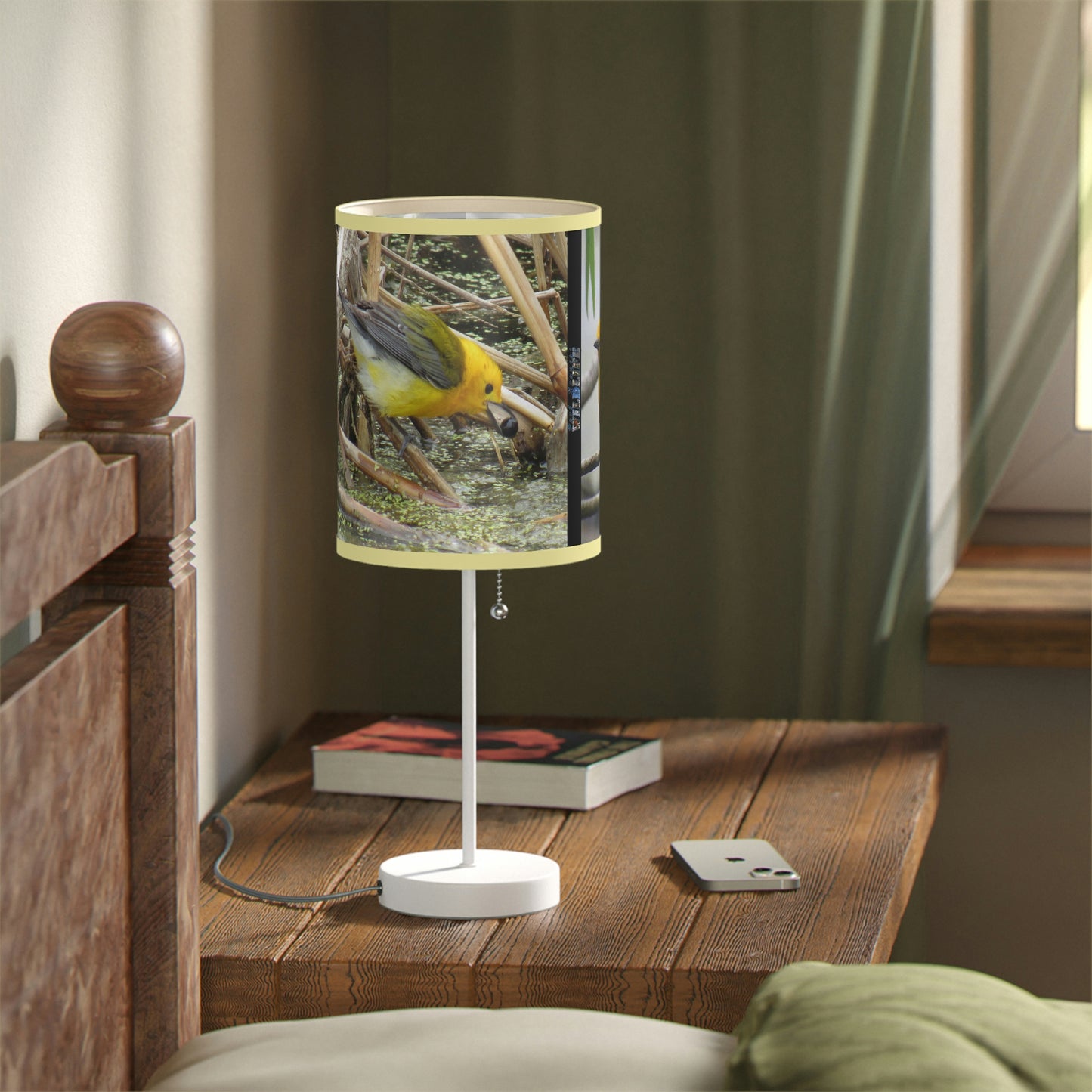 Prothonotary Warbler at Paradise Pond Lamp on a Stand, US|CA plug