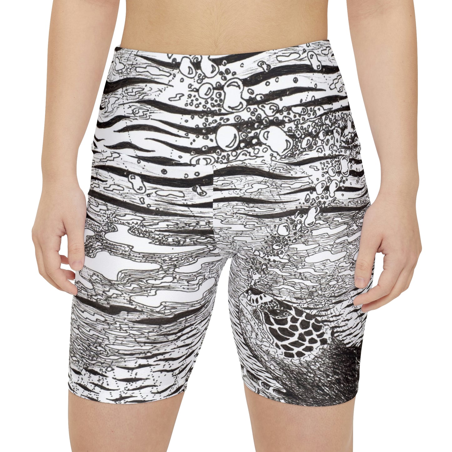 Turtle Light Sea Turtle Art Women's Workout Shorts