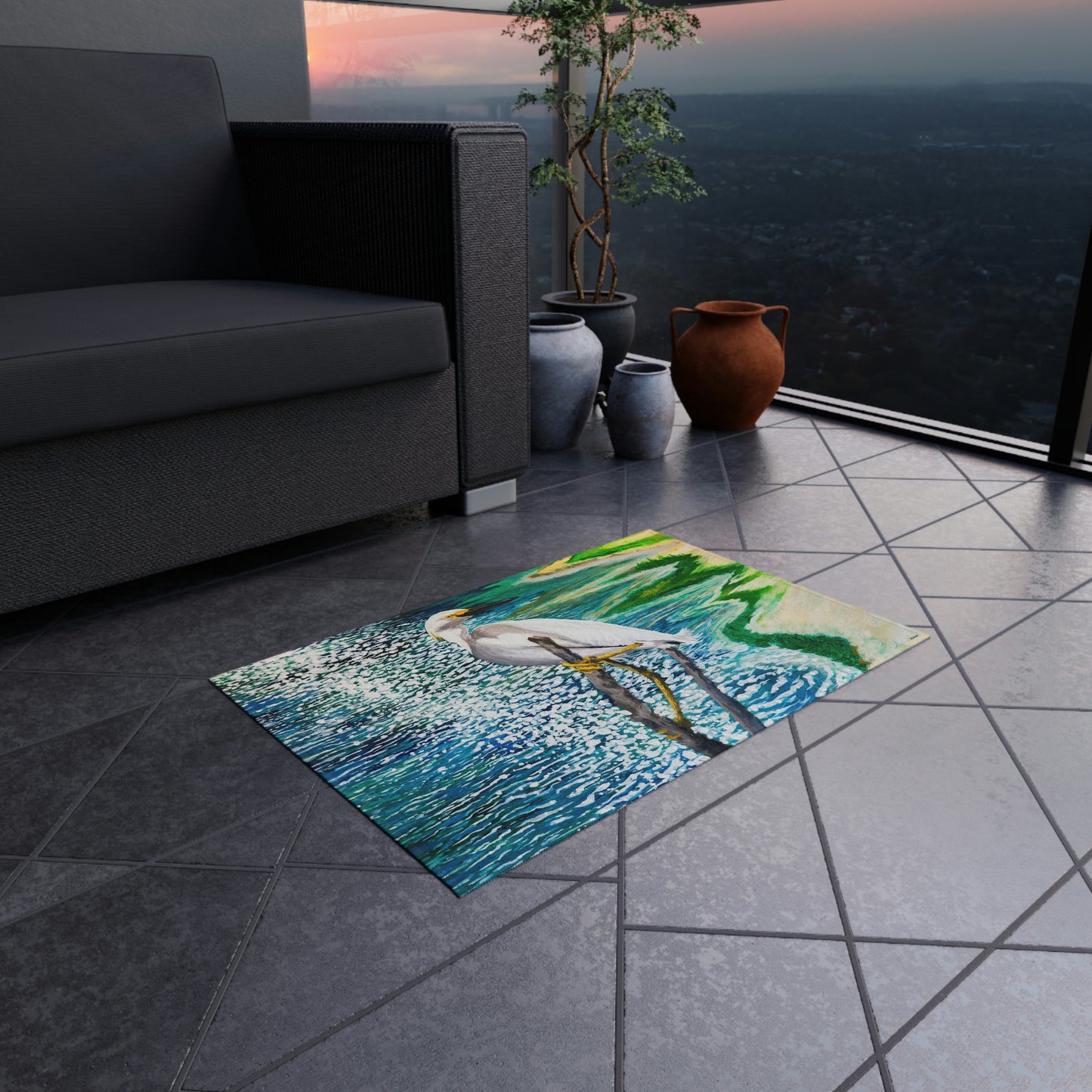 Shorebird in the Sun Outdoor Rug
