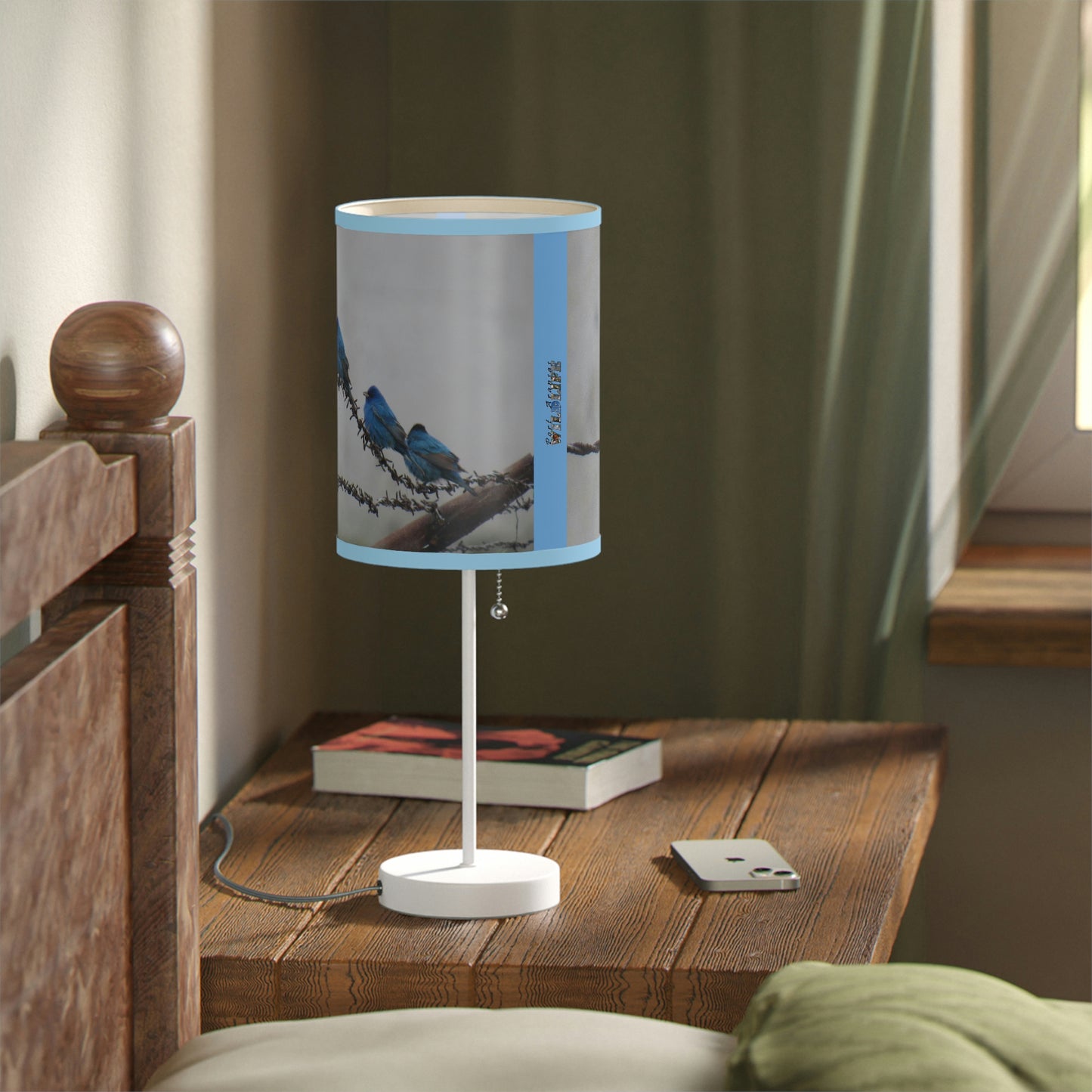 Indigo Buntings Lamp on a Stand, US|CA plug