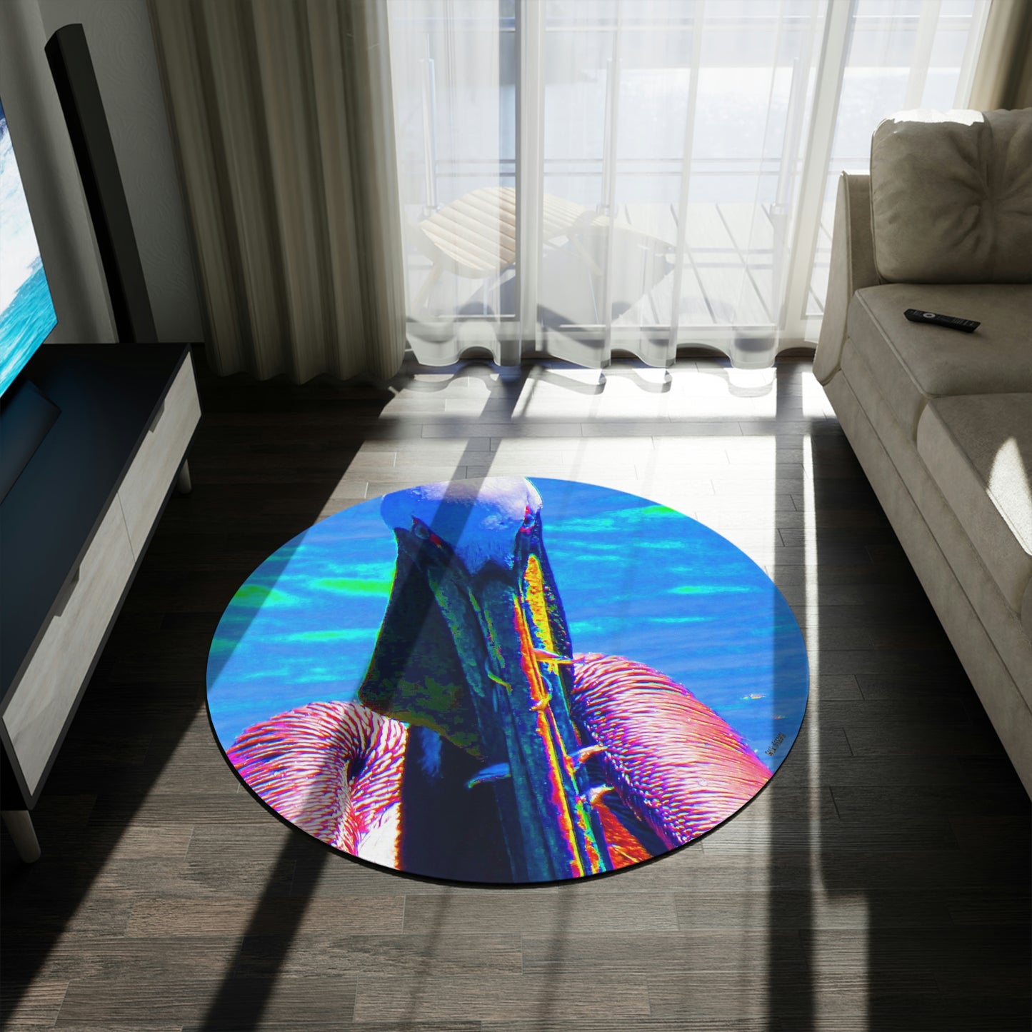 Pelican's Catch Round Area Rug