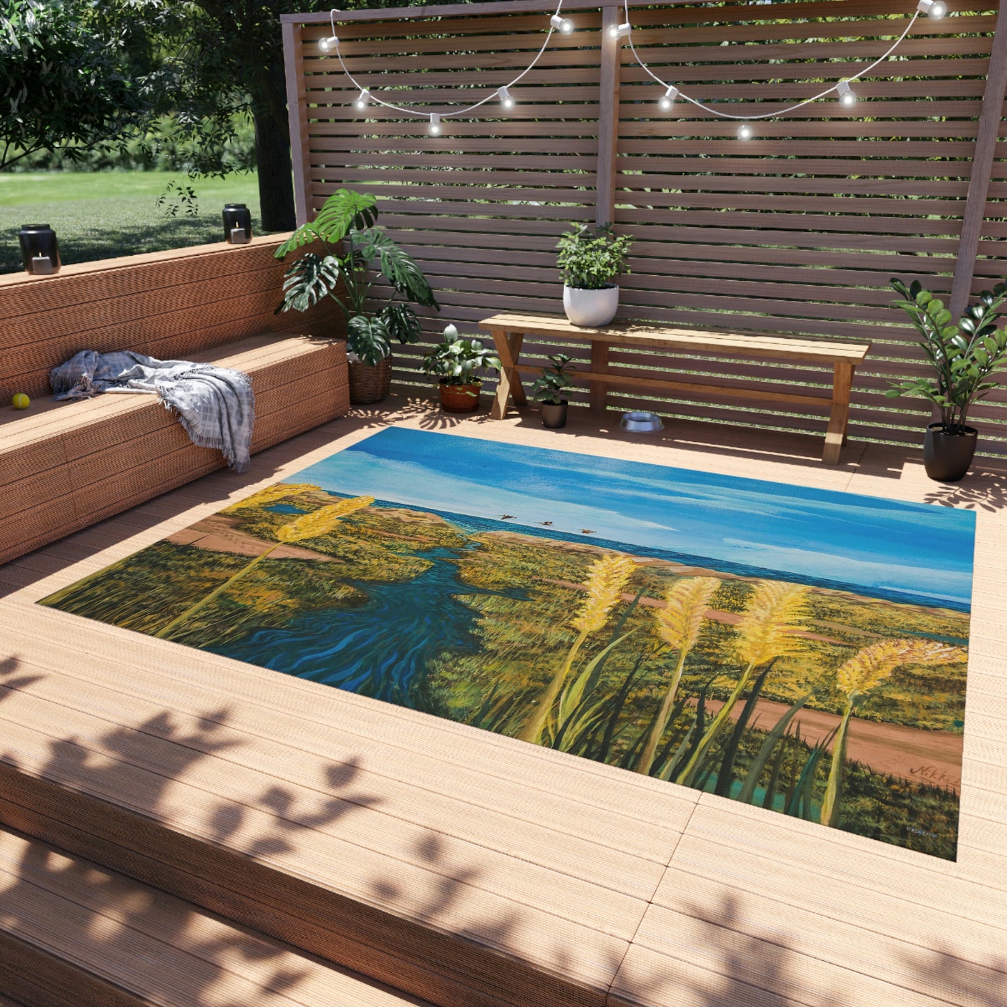 Beachlife in Paradise Port Aransas Wildlife Outdoor Rug