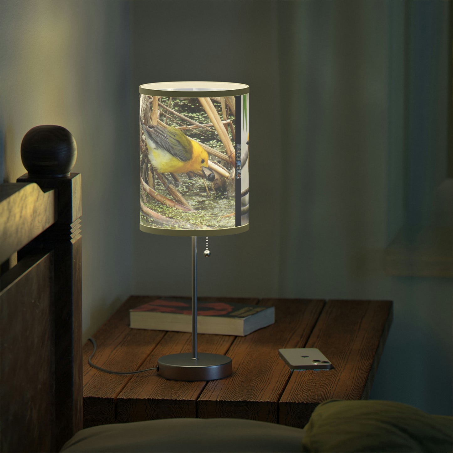 Prothonotary Warbler at Paradise Pond Lamp on a Stand, US|CA plug