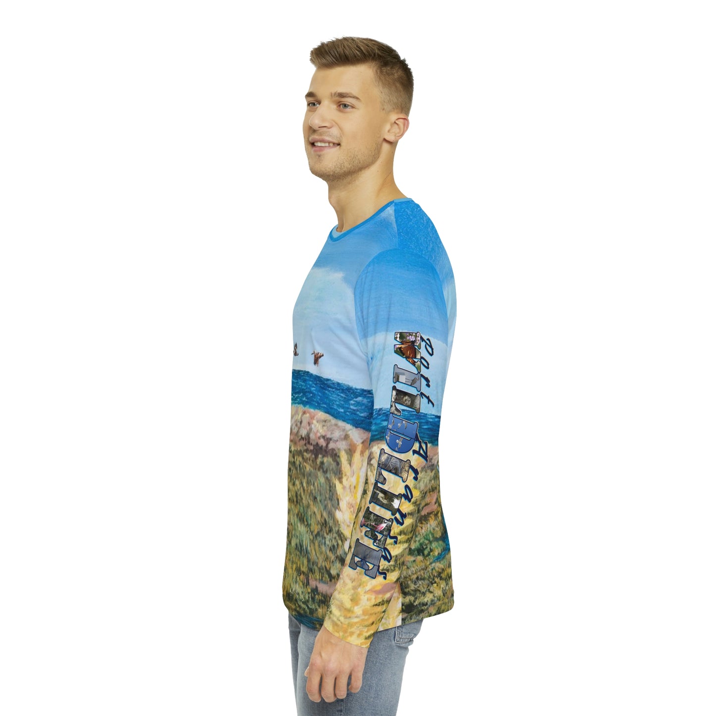 Once Upon A Time in Port Aransas Wildlife Men's Long Sleeve AOP Shirt