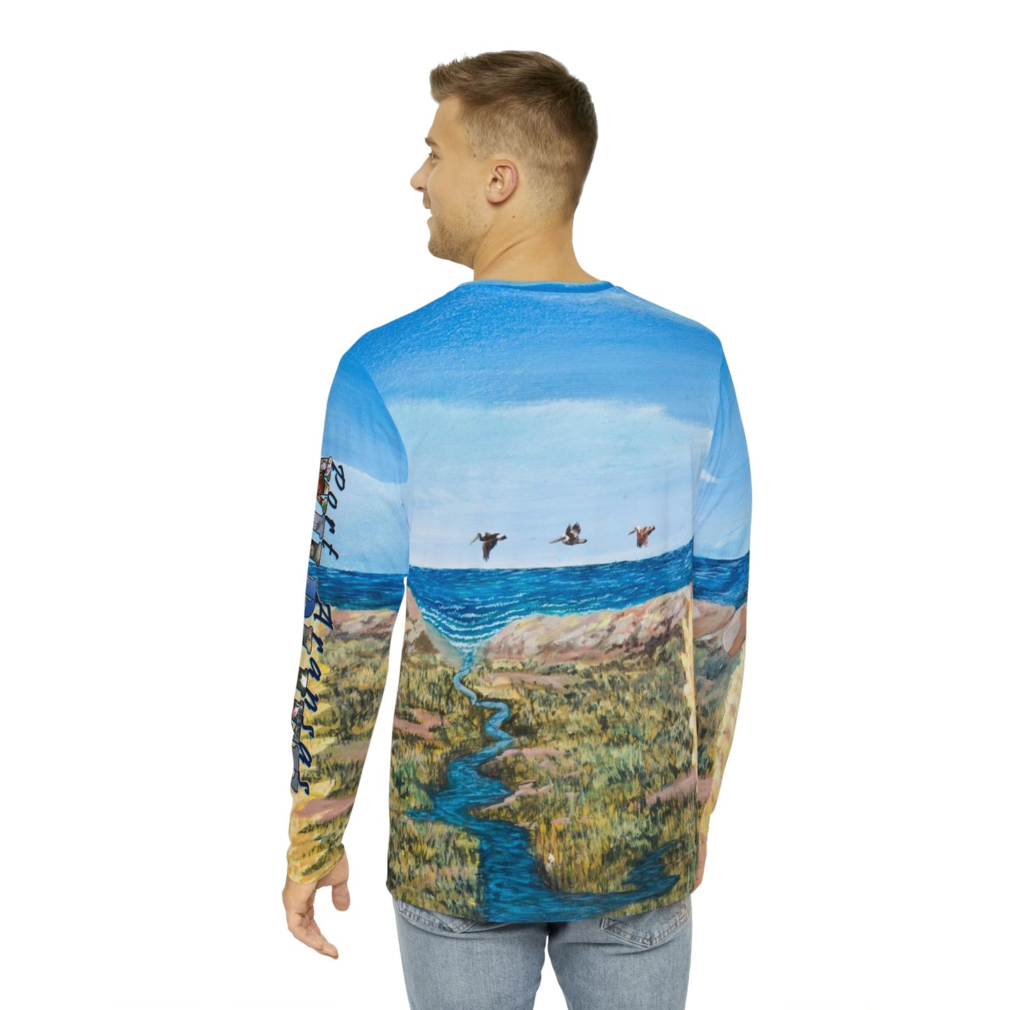 Once Upon A Time in Port Aransas Wildlife Men's Long Sleeve AOP Shirt