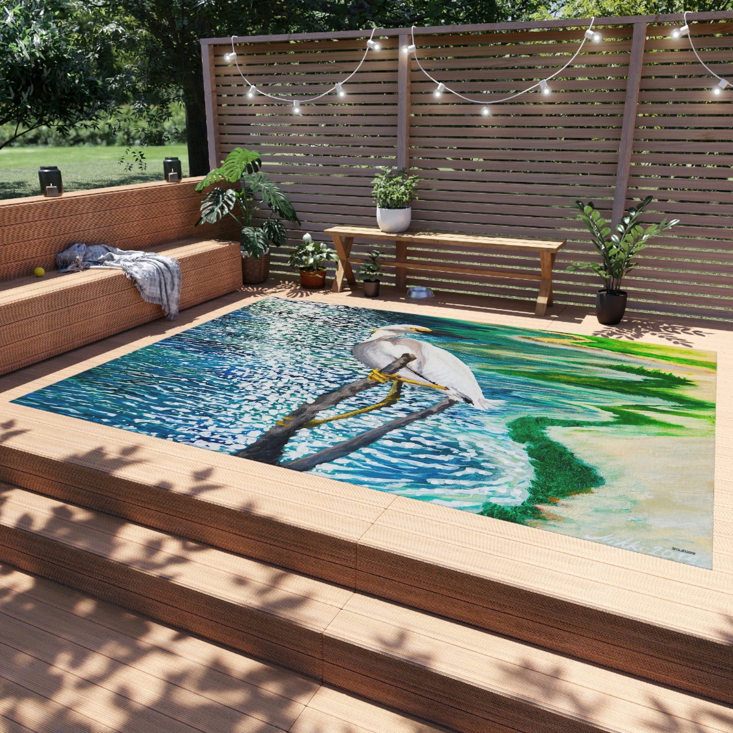 Shorebird in the Sun Outdoor Rug