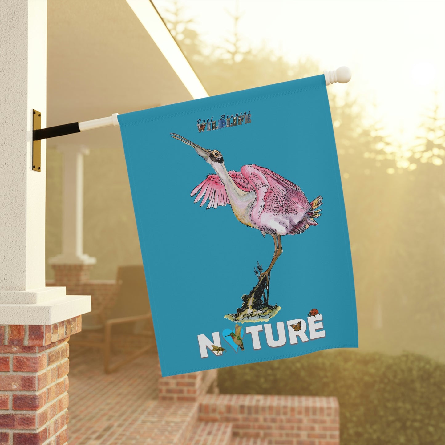 Rosie the Roseate Spoonbill Garden & House Banner