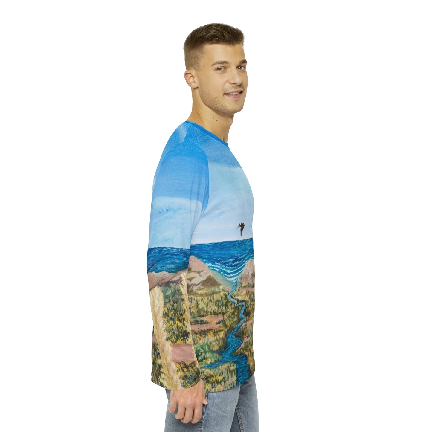 Once Upon A Time in Port Aransas Wildlife Men's Long Sleeve AOP Shirt