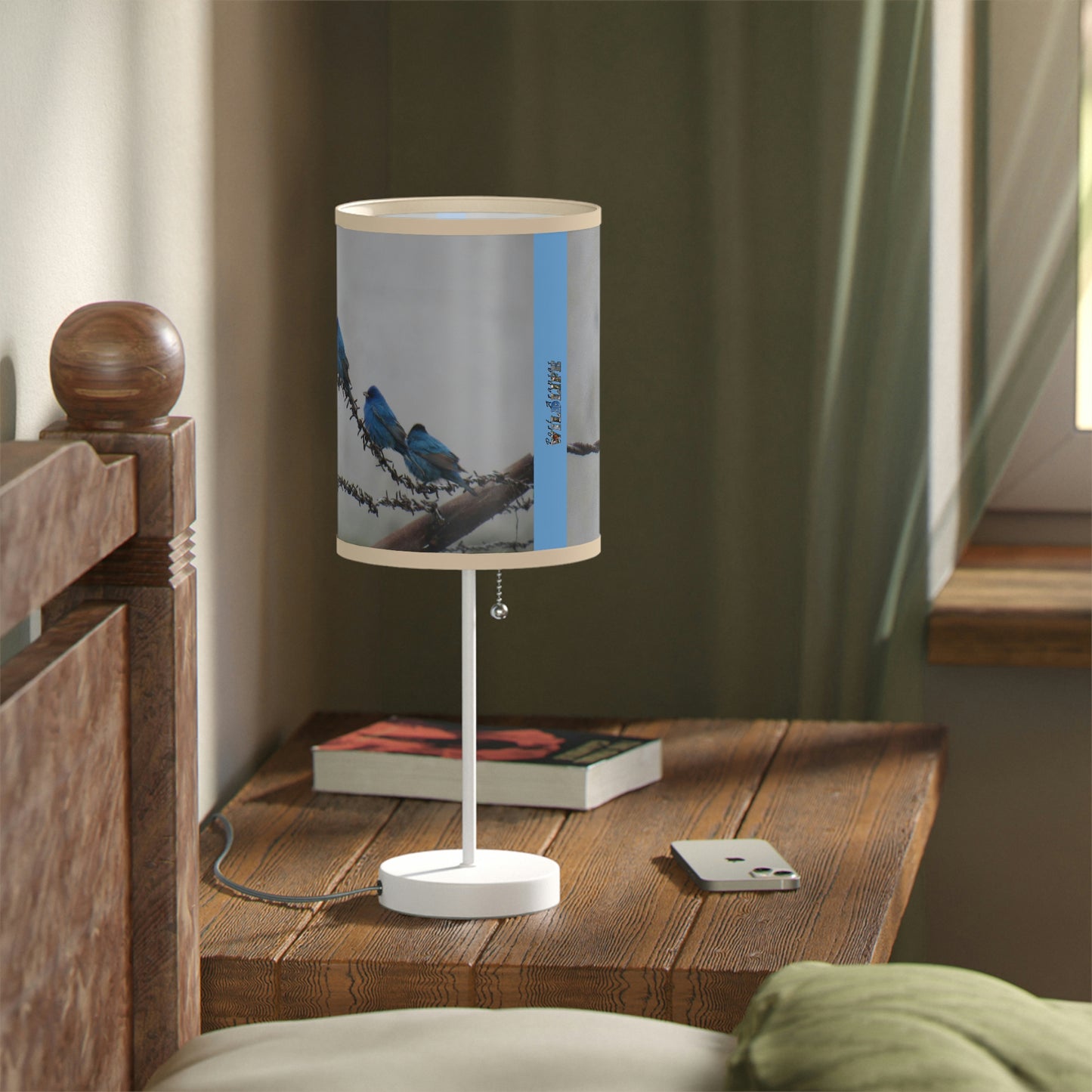 Indigo Buntings Lamp on a Stand, US|CA plug